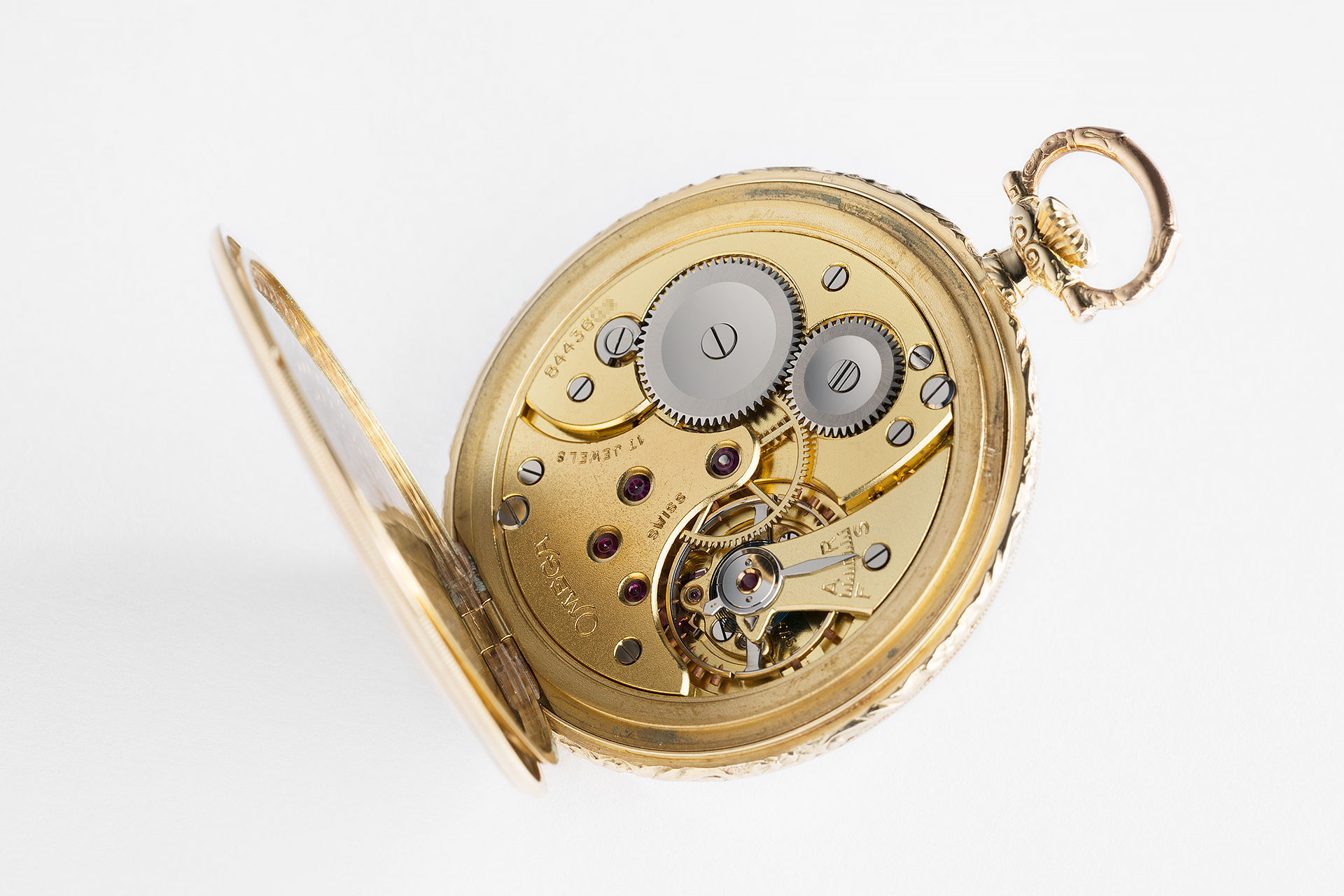 ref OK1042 | 14ct 'Frosted Dial' | Omega Pocket Watch