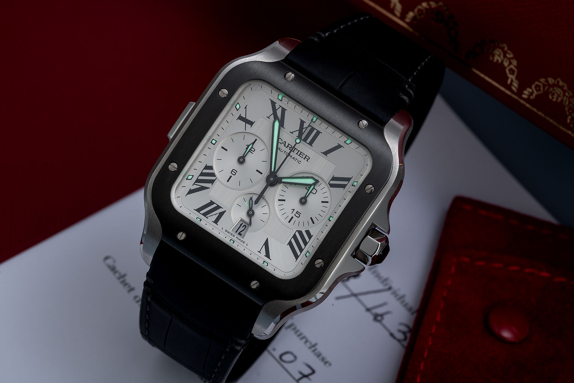 ref WSSA0017 | Interchangeable Straps | Cartier Santos de Cartier