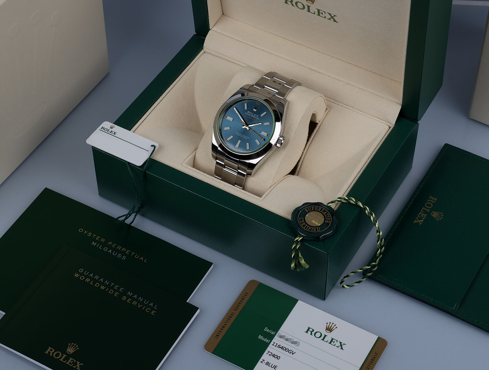 ref 116400GV | 116400GV - Z-Blue | Rolex Milgauss