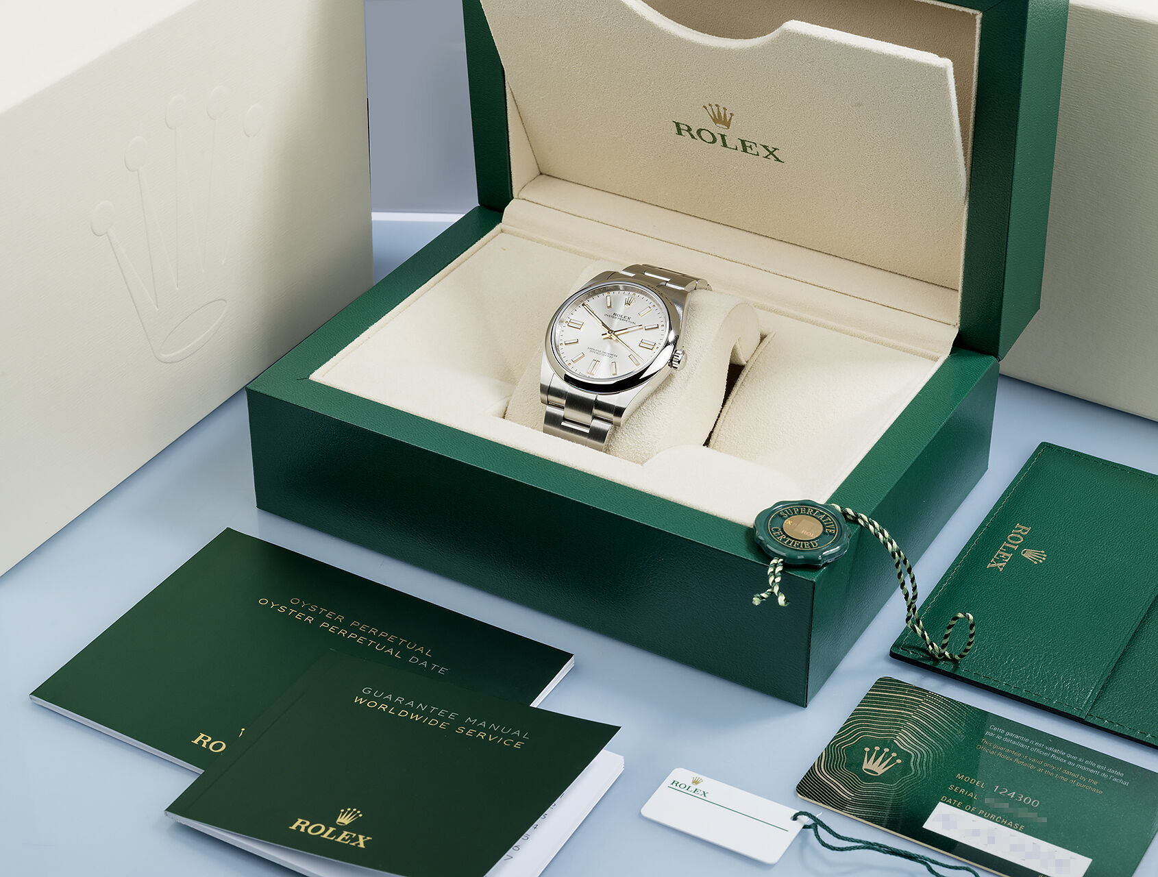 ref 124300 | 124300 - Box & Certificate | Rolex Oyster Perpetual