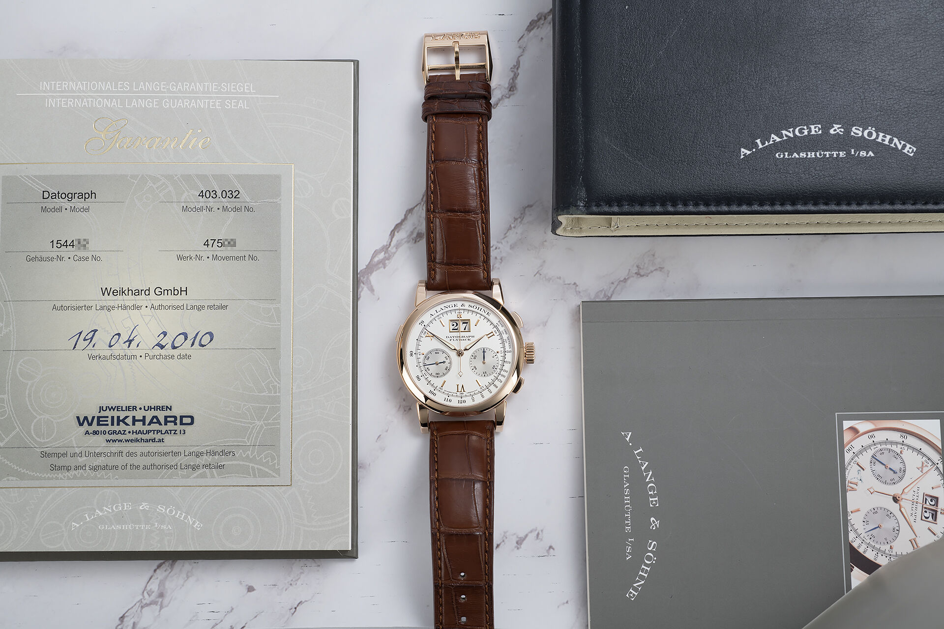 ref 403.032 | 'Box & Papers' | A. Lange & Söhne Datograph Flyback