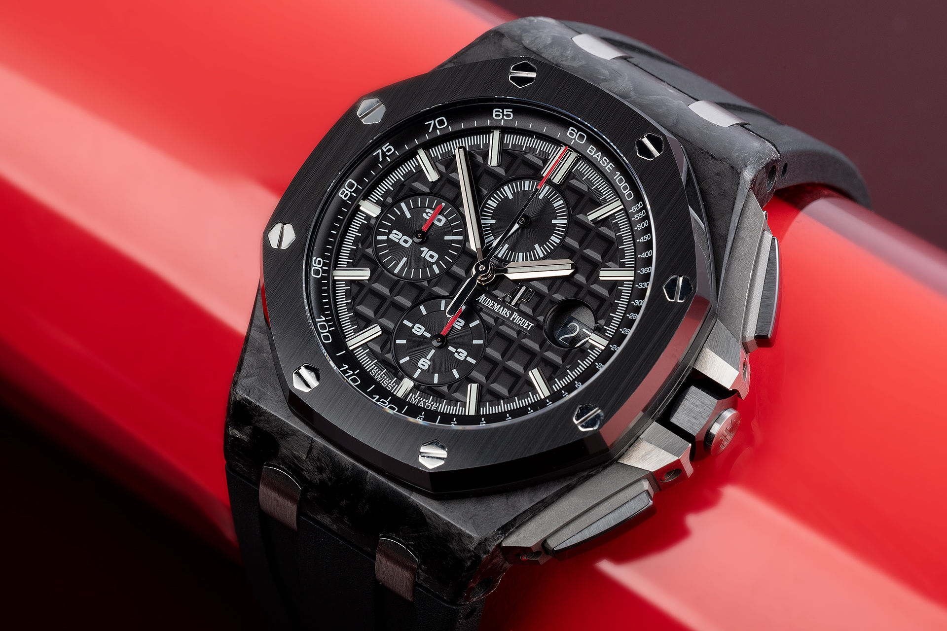 Audemars Piguet Royal Oak Offshore 44 mm | Black Rubber Strap | Black Dial | Forged Carbon Case | Mens Watch Ref. 26400AU.OO.A002CA.01