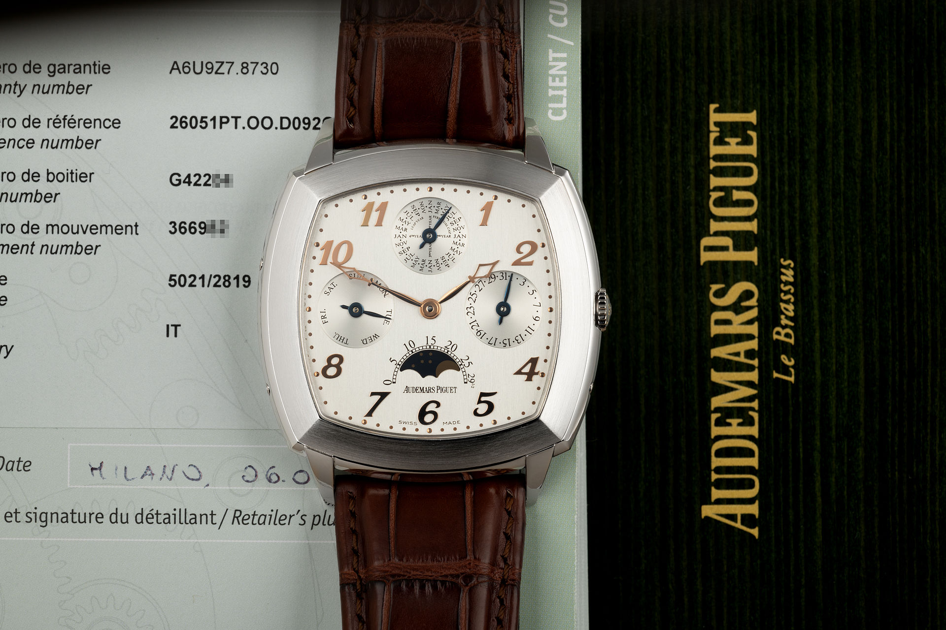 ref 26051PT.OO.D092CR.01 | Platinum 'Box & Papers' | Audemars Piguet Tradition Perpetual Calendar