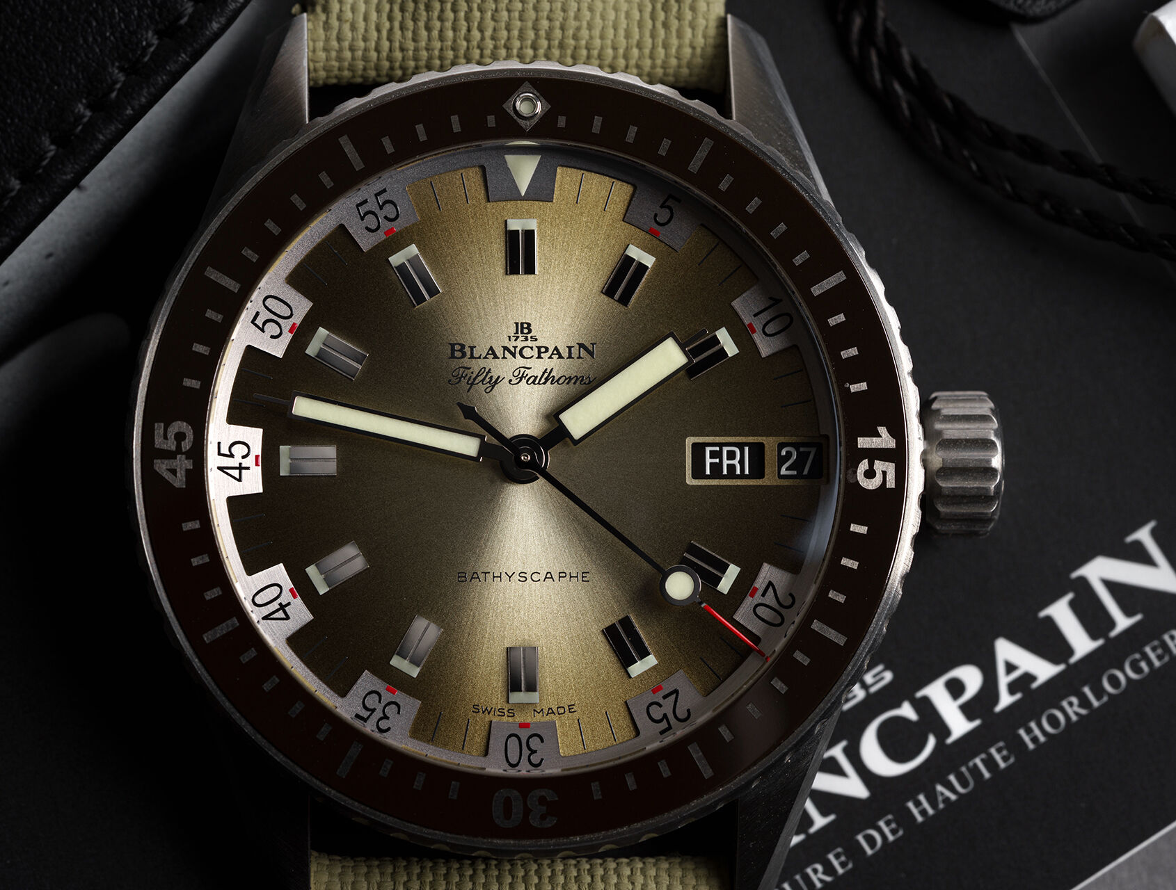 ref NO5052 | Fifty Fathoms Bathyscaphe Day Date Desert Edition | Blancpain Fifty Fathoms
