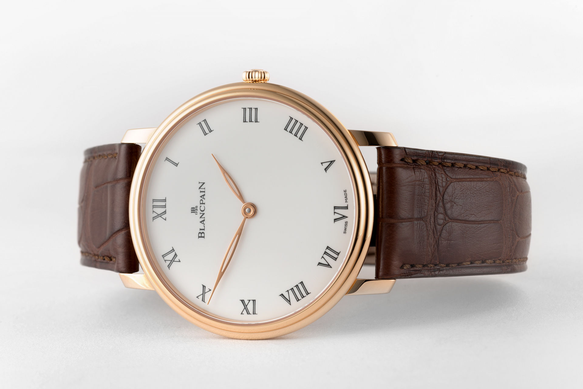 ref 6615-3631-55B | 'Grande Feu Enamel' Rose Gold | Blancpain Villeret