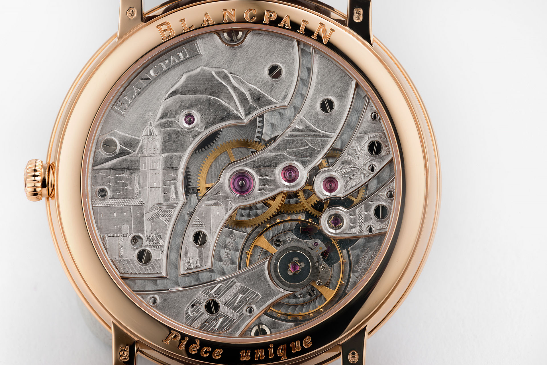 ref 6615-3631-55B | 'Grande Feu Enamel' Rose Gold | Blancpain Villeret