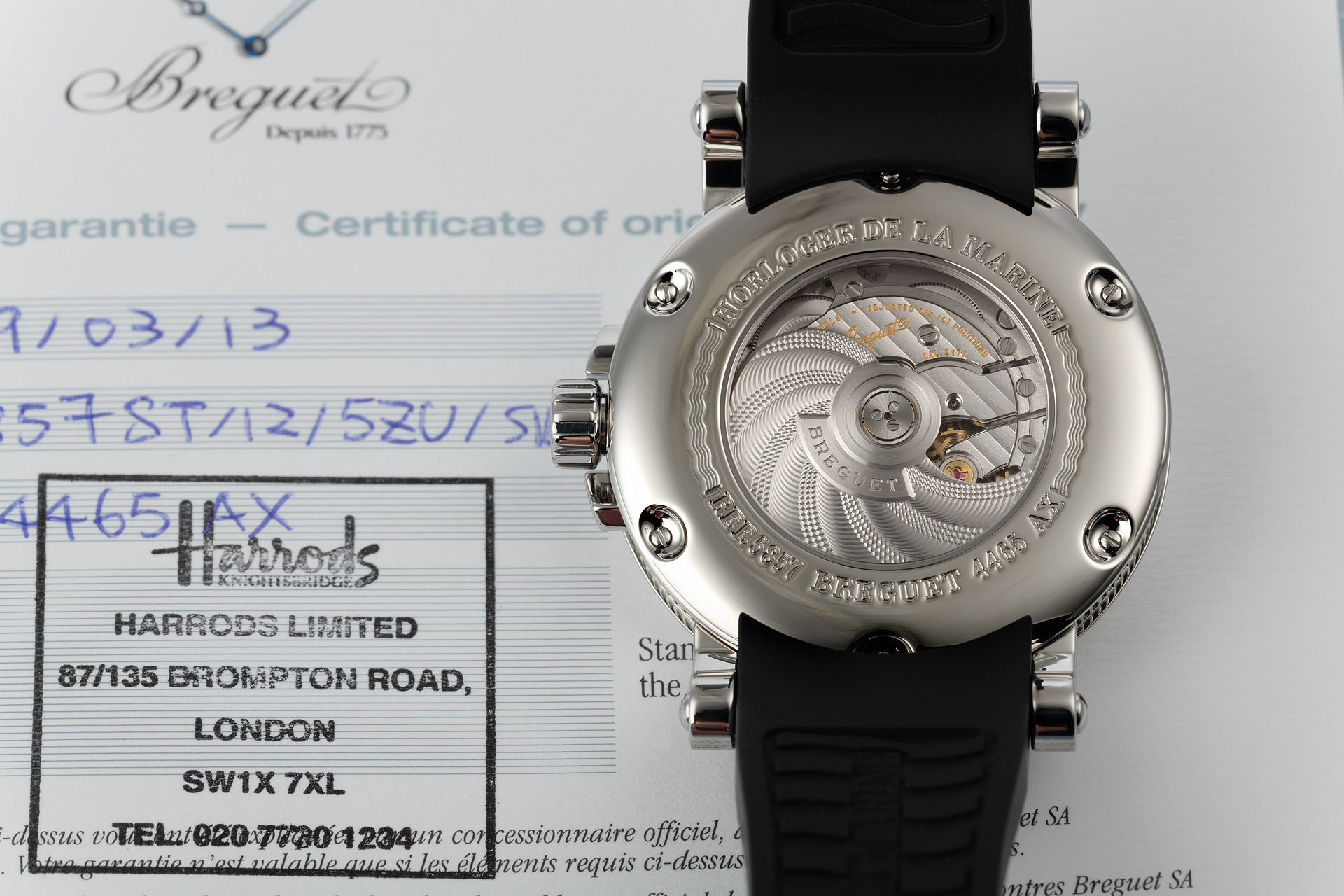 ref 5857ST/12/5ZU | Breguet Service Warranty | Breguet Marine GMT