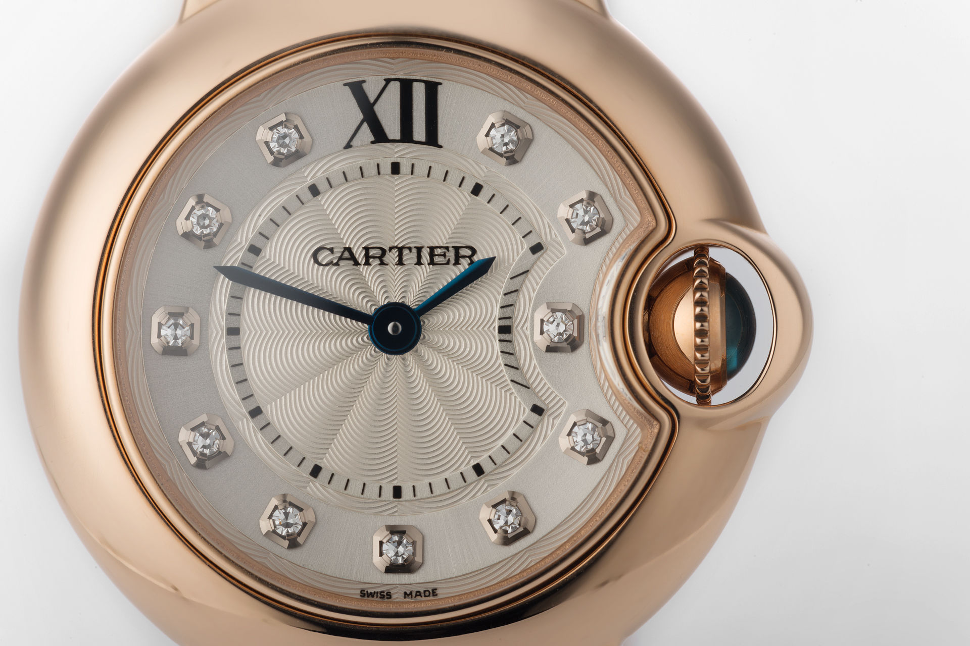 ref 3007 | 28mm Rose Gold Diamond Dial | Cartier Ballon Bleu