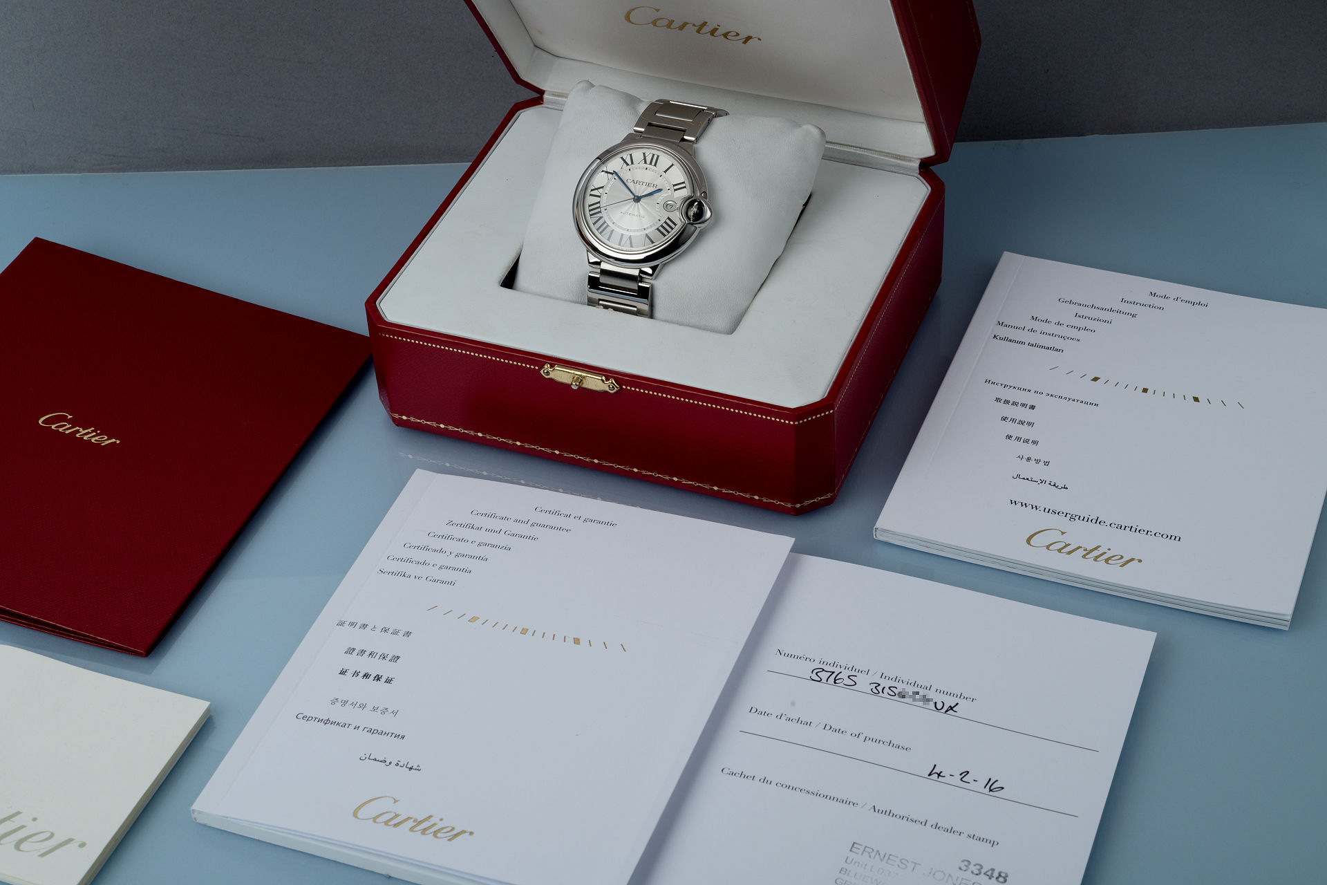 ref W69012Z4 | Box & Certificate  | Cartier Ballon Bleu