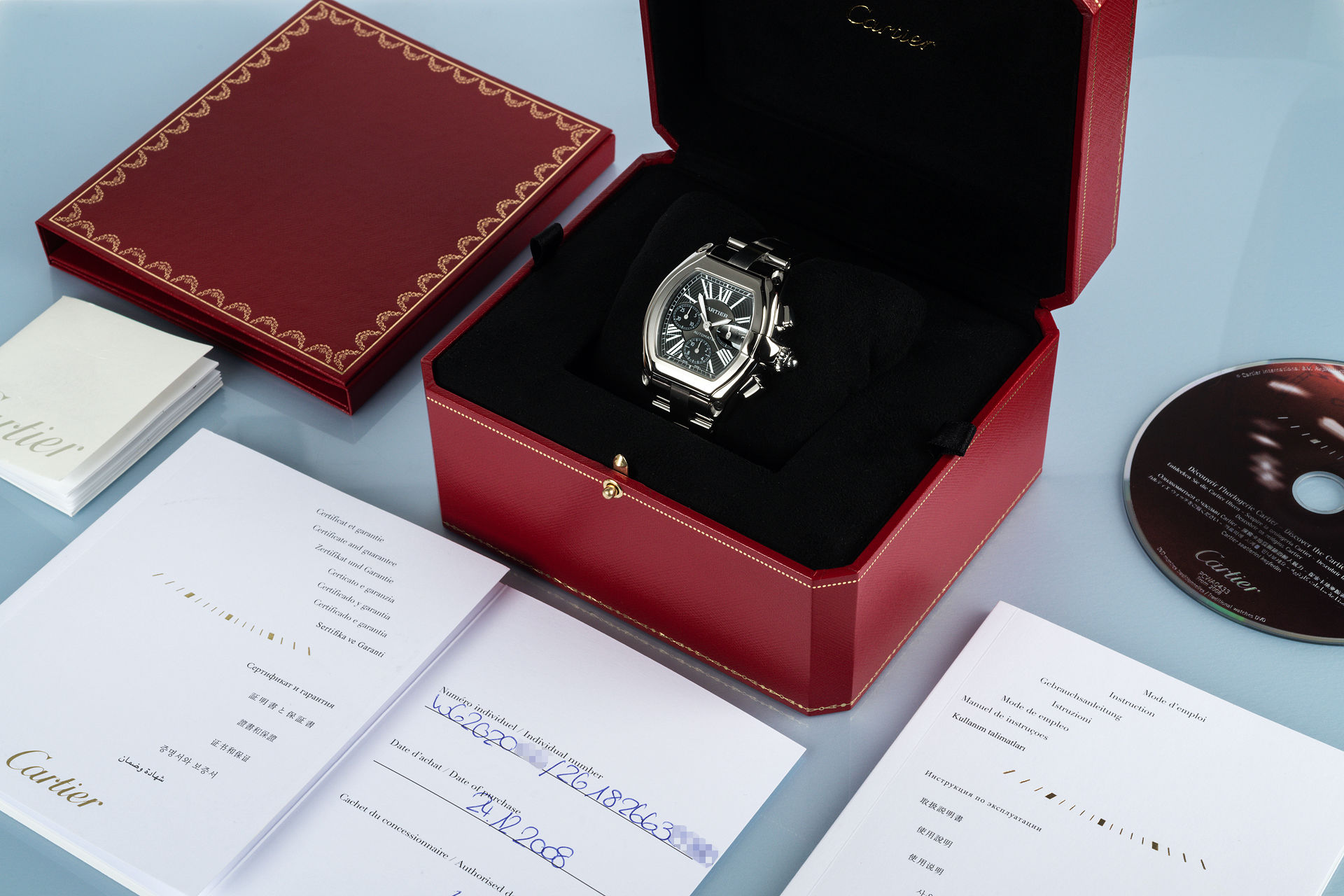 ref 2618 | Box & Papers | Cartier Roadster XL Chronograph