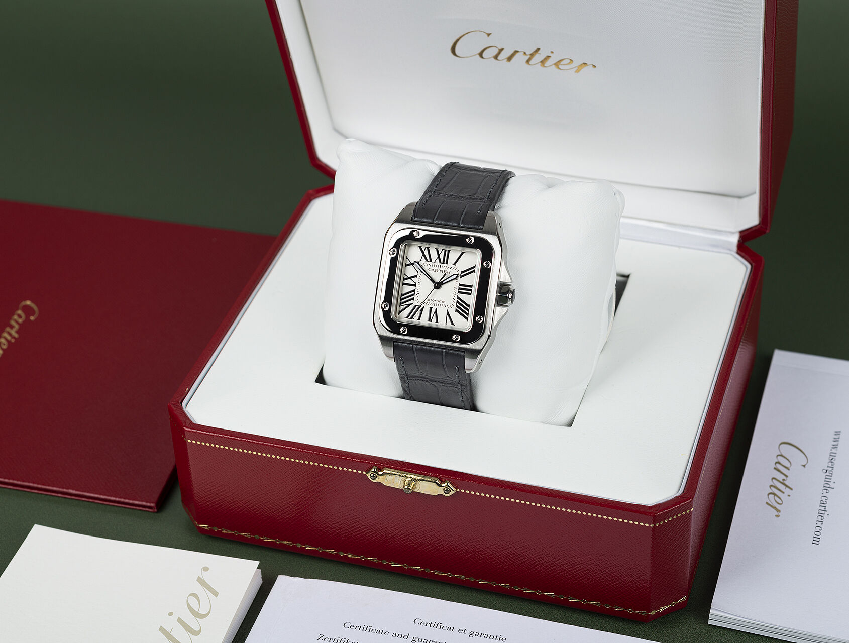 ref W20106X8 | W20106X8 - Box & Certificate | Cartier Santos 100