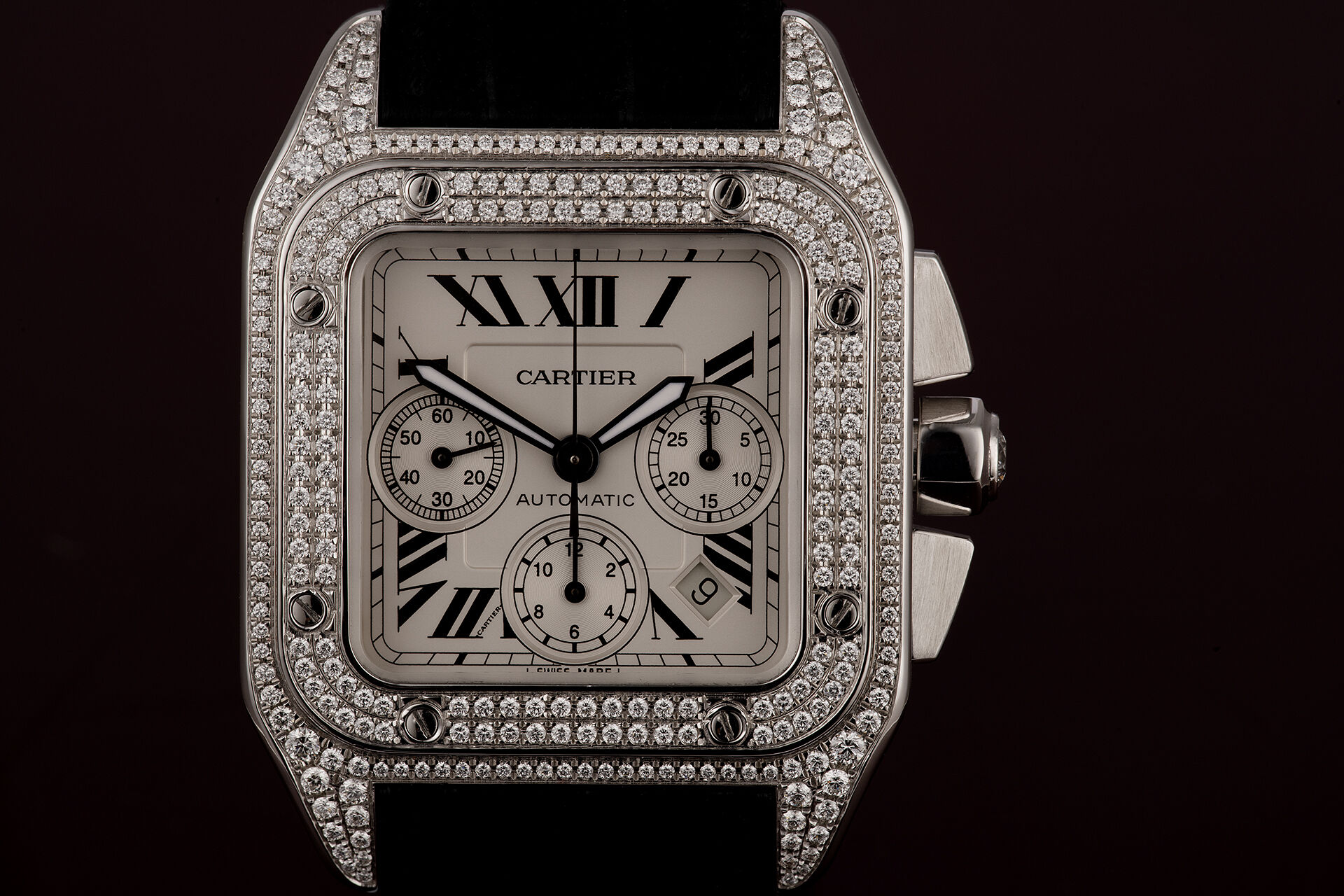 ref W20090X8 | After Set Diamond Case | Cartier Santos 100