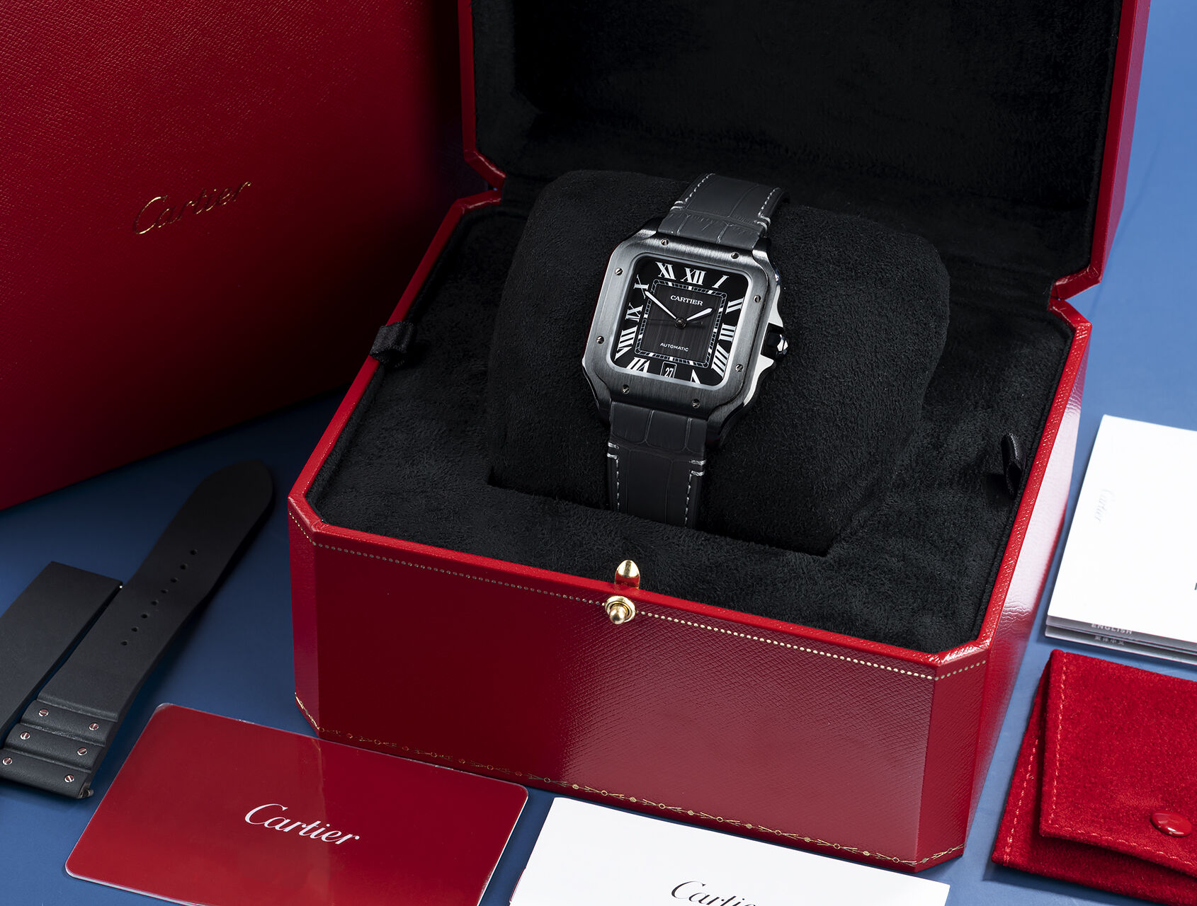 ref WSSA0039 | ADLC - Box & Certificate  | Cartier Santos de Cartier