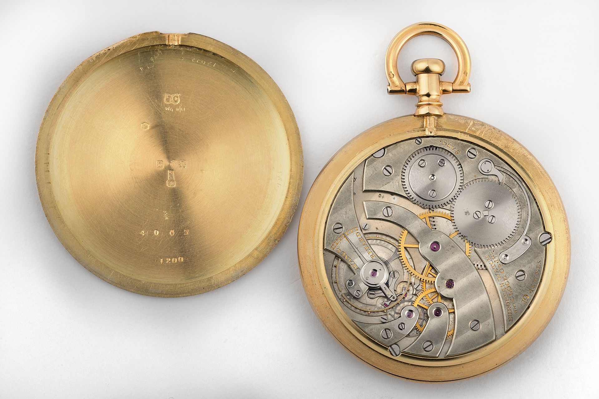 ref 1200 | 'Guillotine' Yellow Gold | Cartier Shutter Pocket Watch