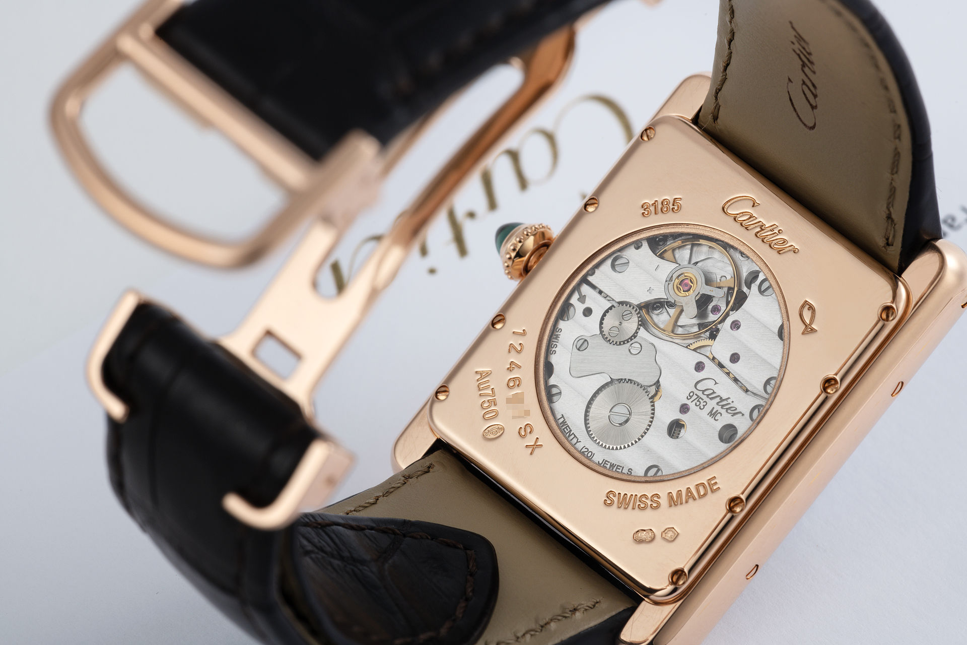 18ct Rose Gold 'Power Reserve' | ref W1560003 | Cartier Tank Louis