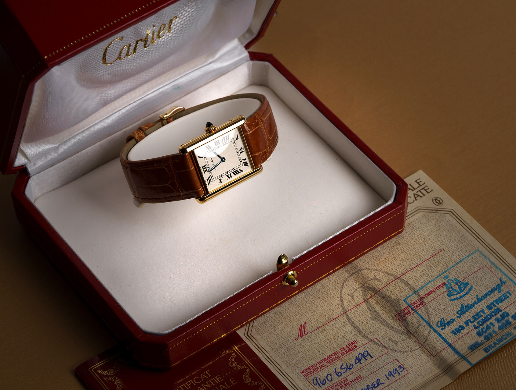  | Box & Certificate  | Cartier Tank Mechanique