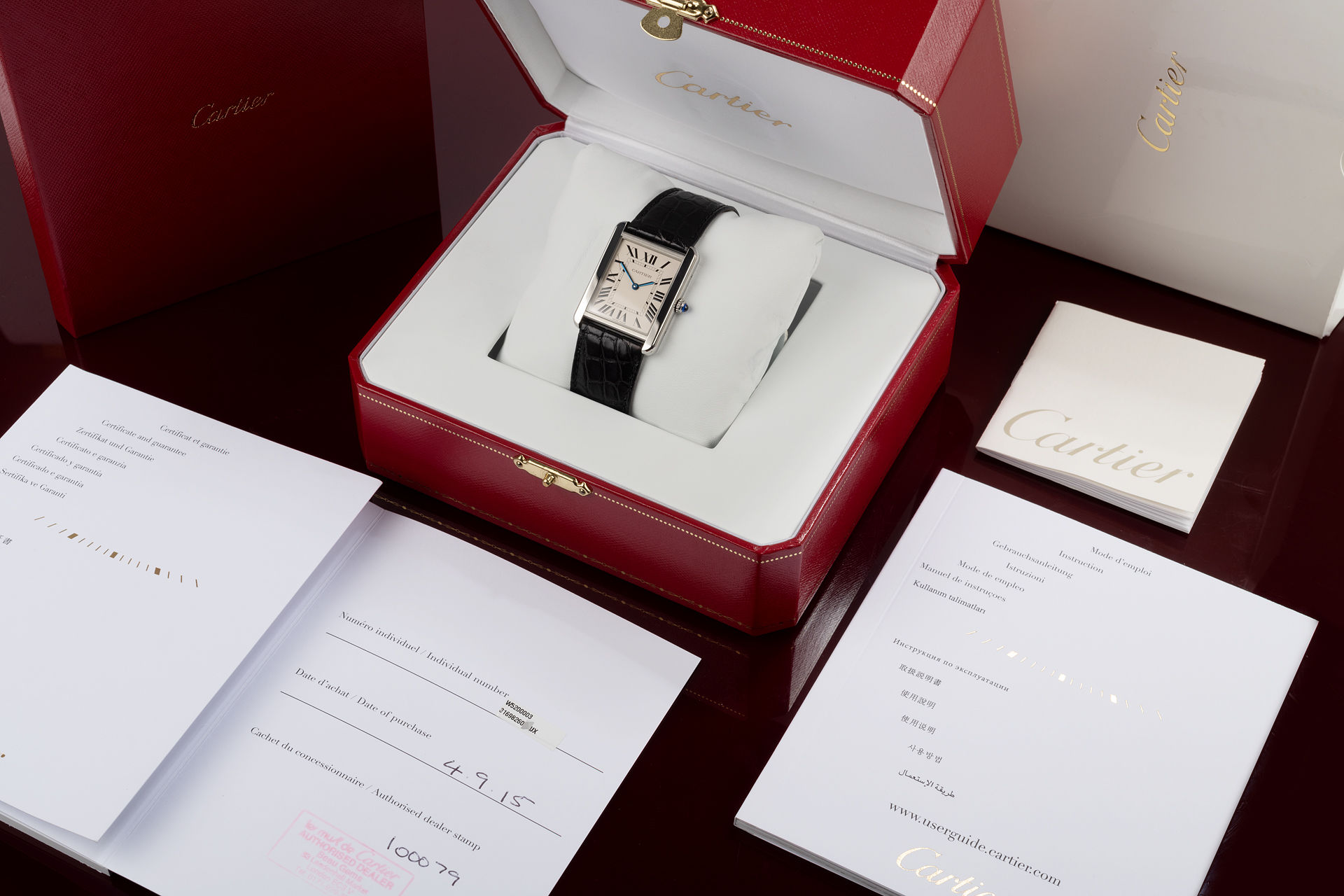 ref W5200003 | 'Box & Certificate' | Cartier Tank Solo