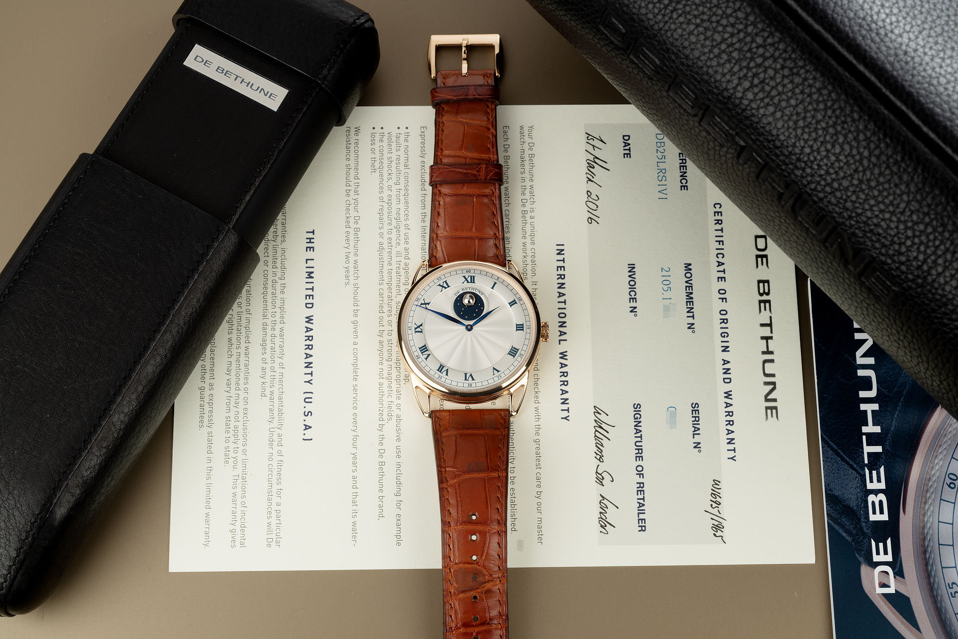 ref DB25L | 18ct Rose Gold 'Unique Hands' | De Bethune Moonphase