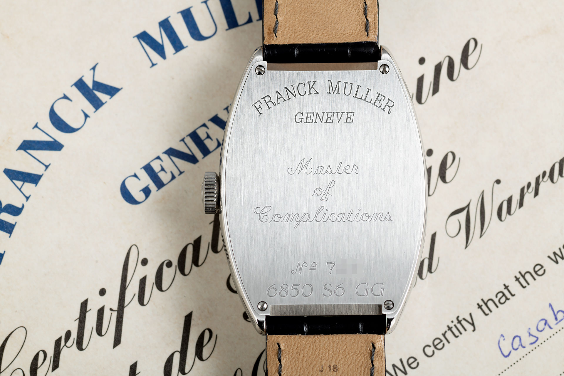 ref 6850 S6 GG | Box & Certificate | Franck Muller Cintrée Curvex Grande Guichet