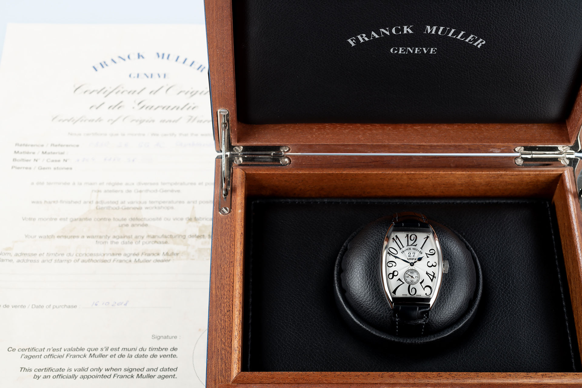 ref 6850 S6 GG | Box & Certificate | Franck Muller Cintrée Curvex Grande Guichet