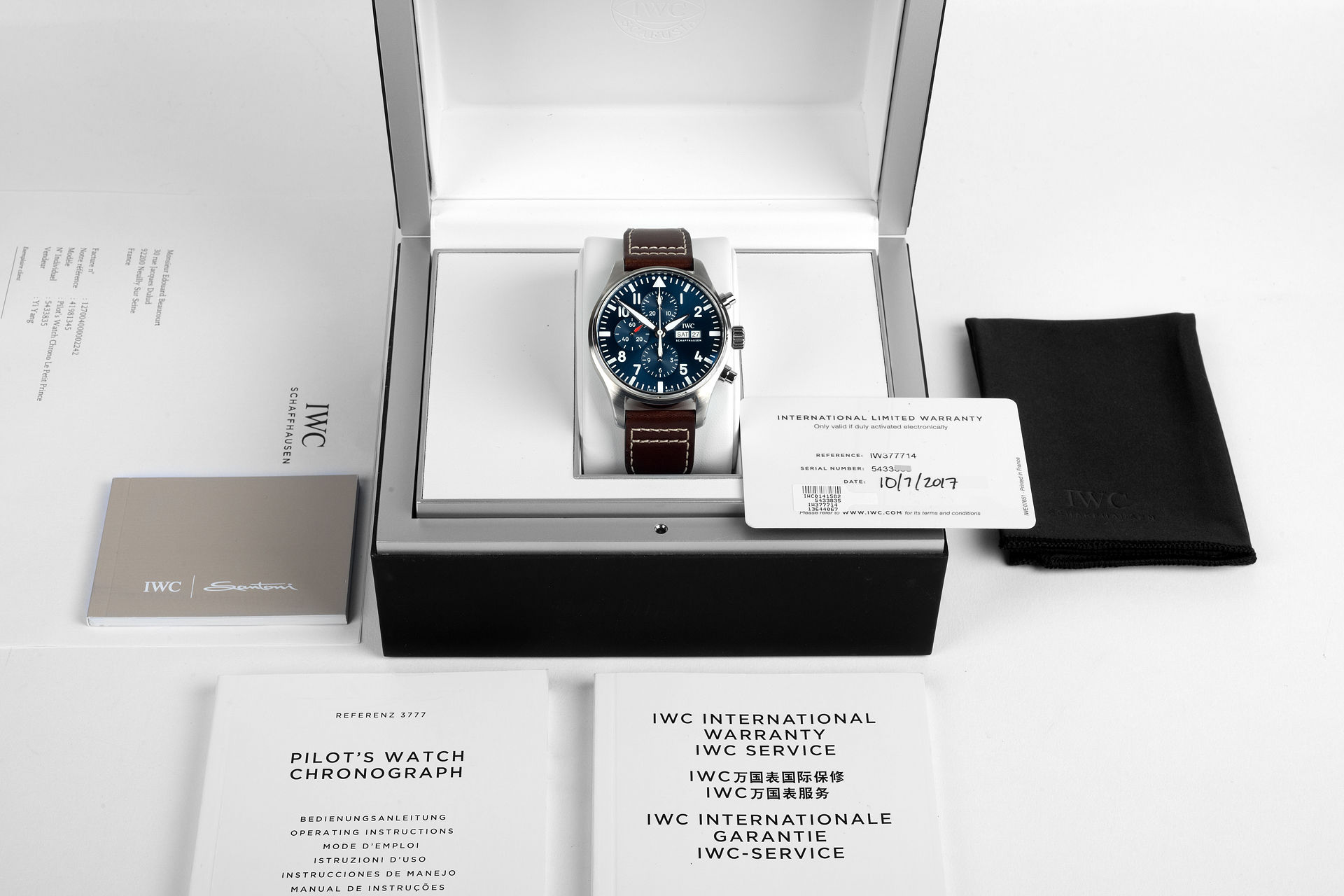 ref IW377714 | 43mm Pilots Chrono 'Full Set'  | IWC Pilot's Watch Chronograph