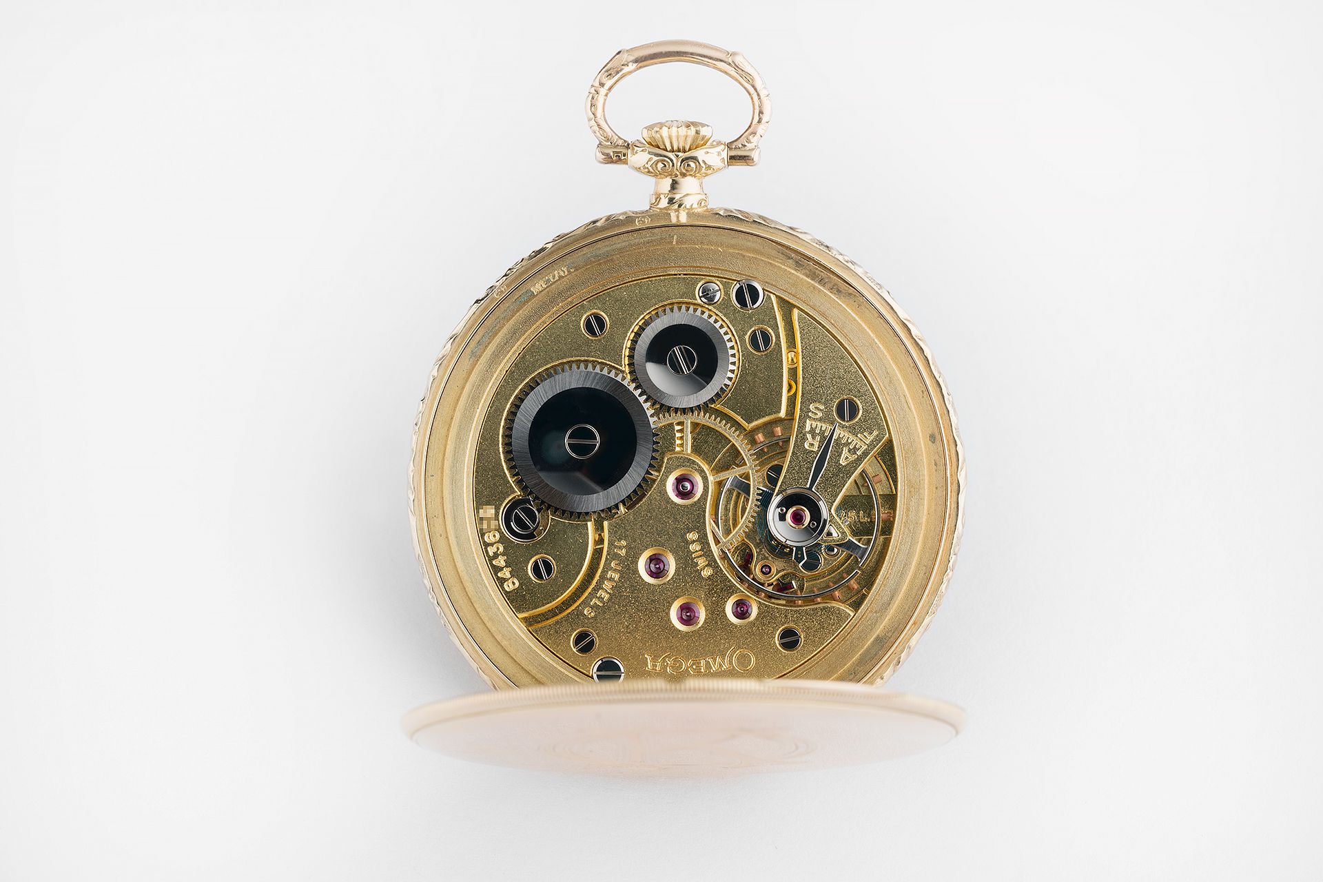 ref OK1042 | 14ct 'Frosted Dial' | Omega Pocket Watch