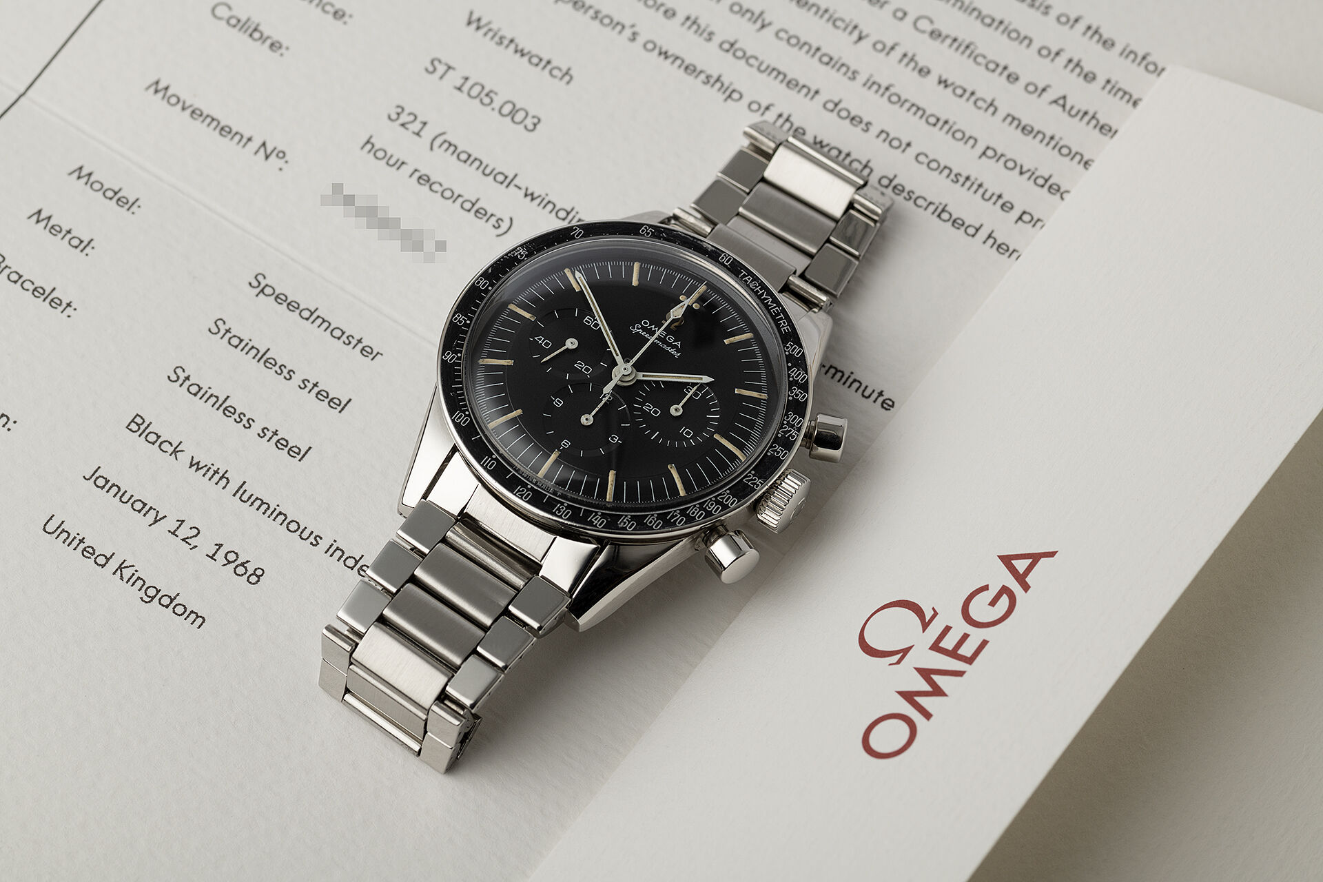 ref ST105.003-65 | Omega Extract from Archive | Omega Speedmaster