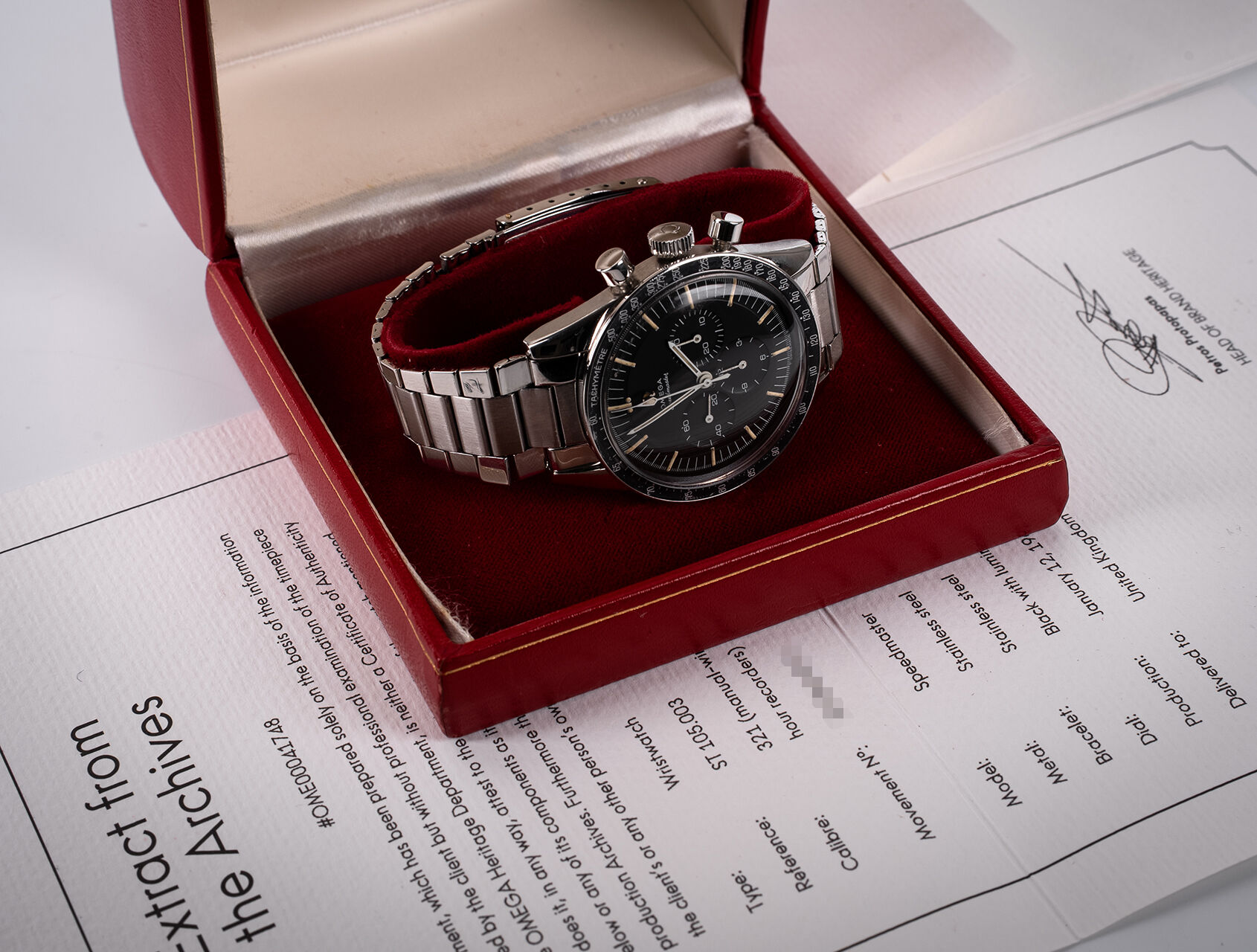 ref ST105.003-65 | Omega Extract from Archive | Omega Speedmaster
