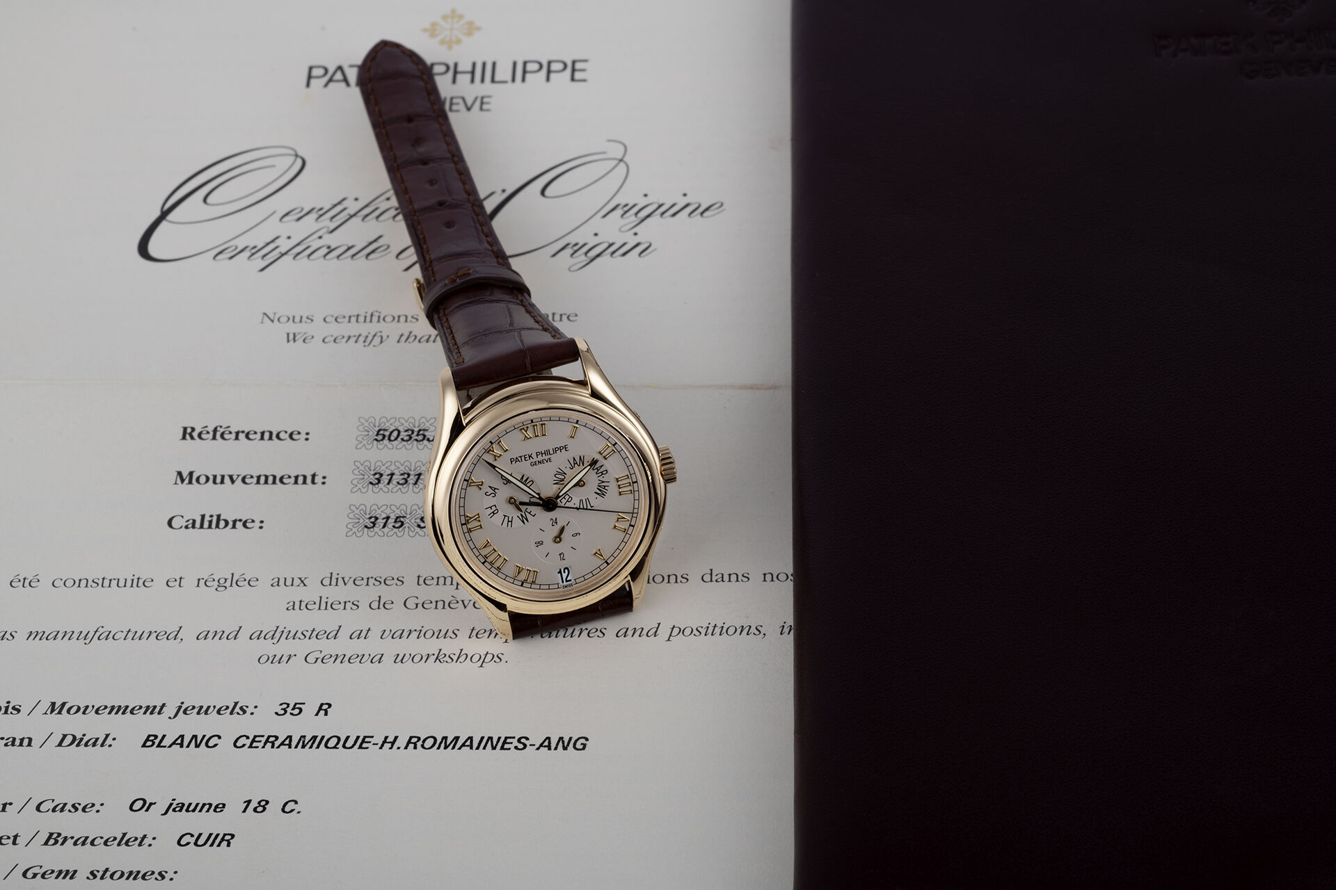 ref 5035J | Box & Certificate  | Patek Philippe Annual Calendar