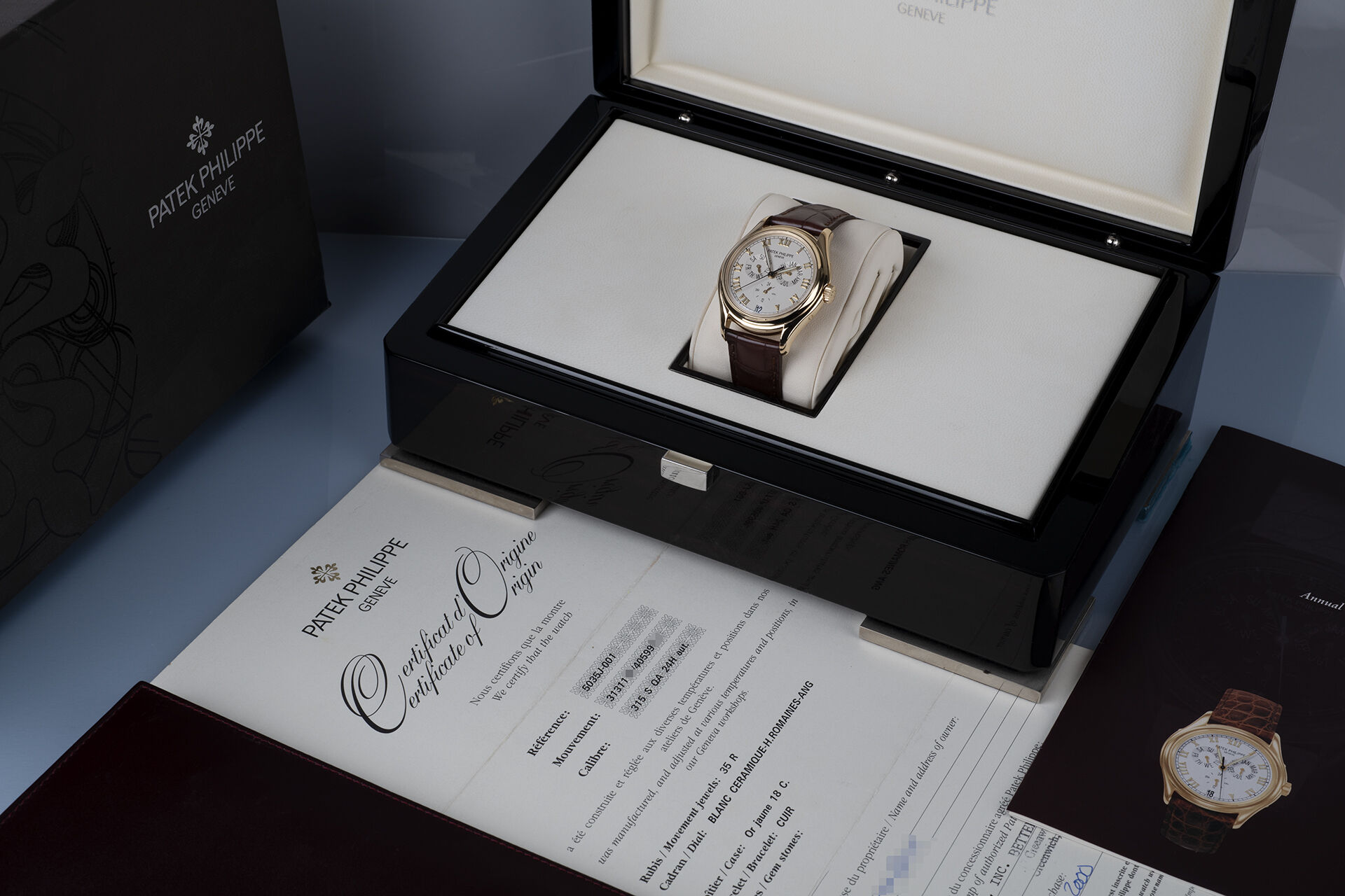 ref 5035J | Box & Certificate  | Patek Philippe Annual Calendar