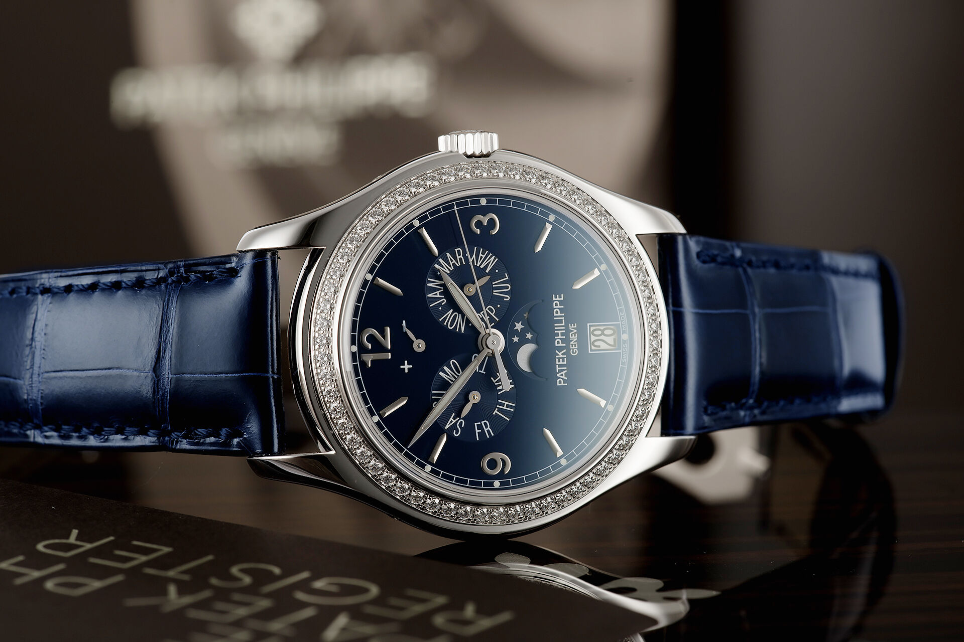 ref 5147G-001 | 'Brand New' Diamond Bezel | Patek Philippe Annual Calendar