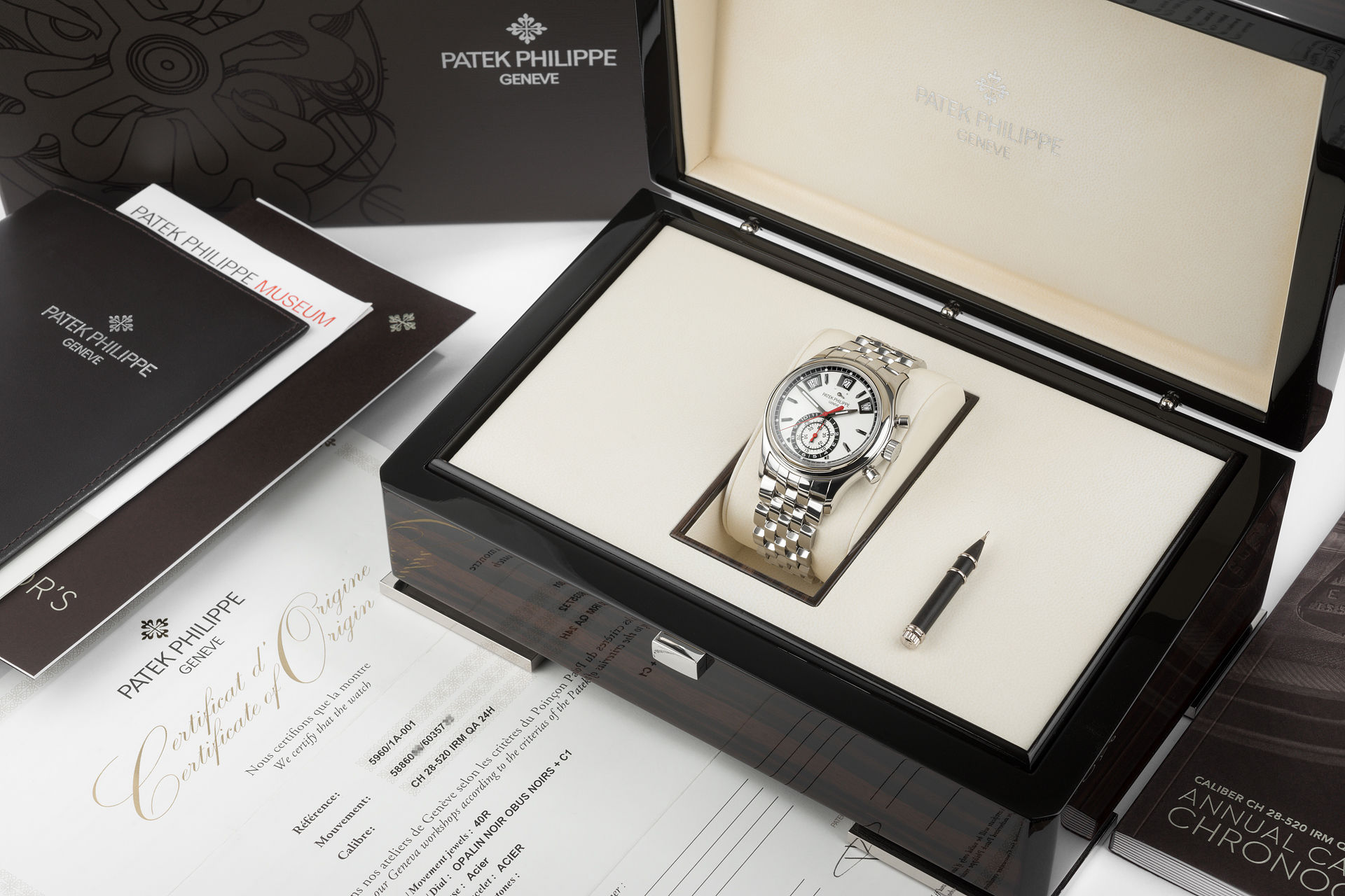 ref 5960/1A-001 | Stainless Steel Complete Set | Patek Philippe Annual Calendar Chronograph