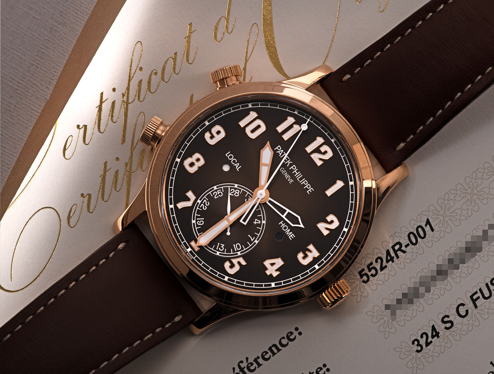 ref 5524R-001 | 5524R - Rose Gold | Patek Philippe Calatrava Pilot Travel Time