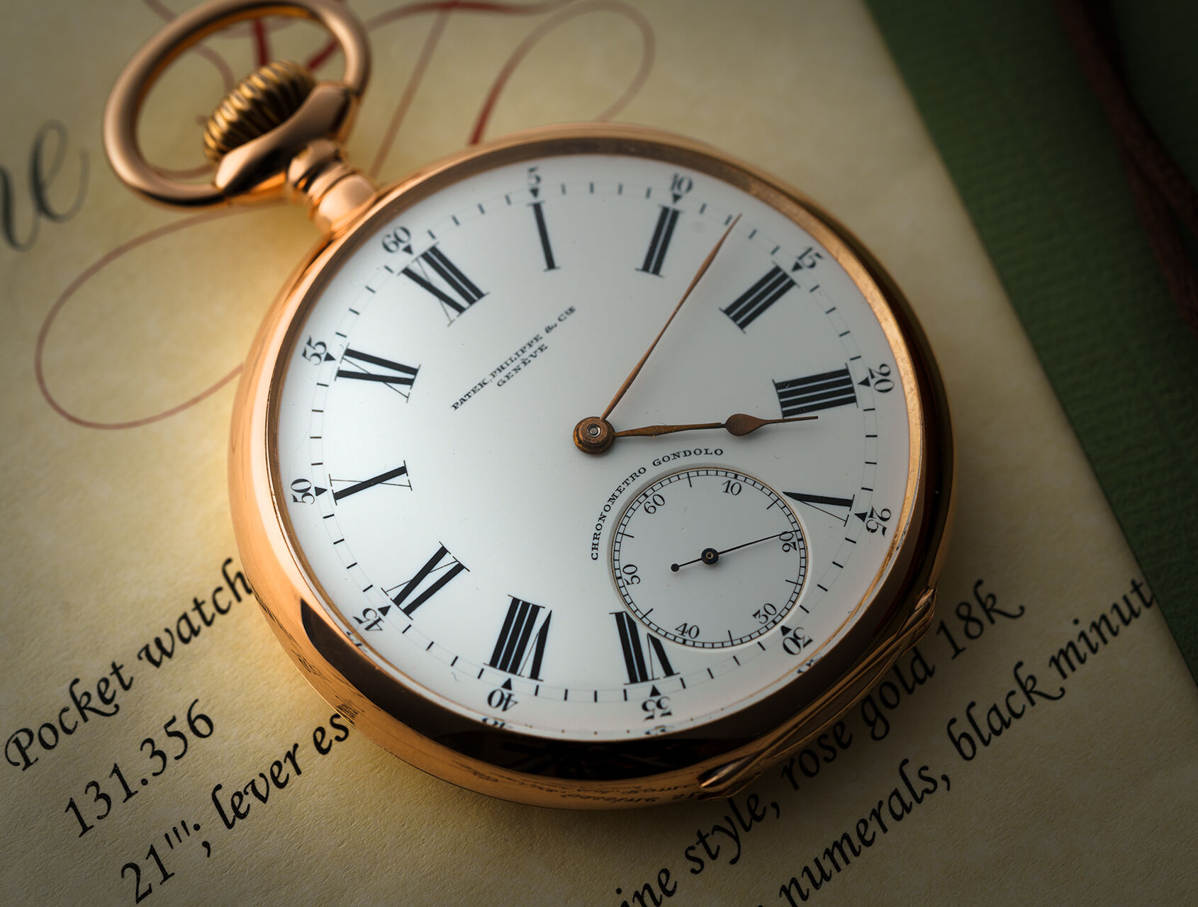 ref 0000 | Enamel Dial - 'Chronometro' | Patek Philippe Gondolo Pocket Watch