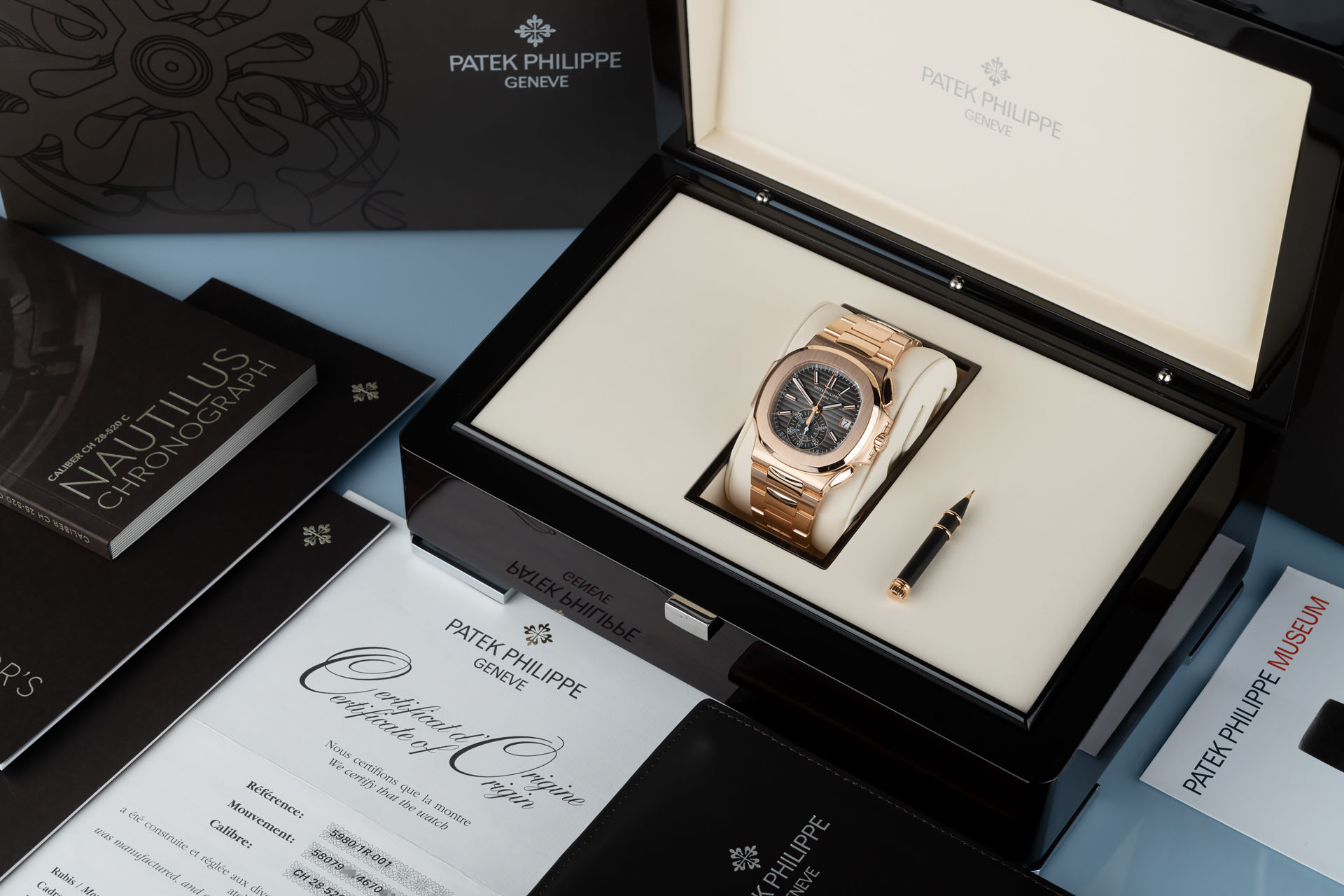 ref 5980/1R-001 | Rose Gold 'Full Set'' | Patek Philippe Nautilus Chronograph