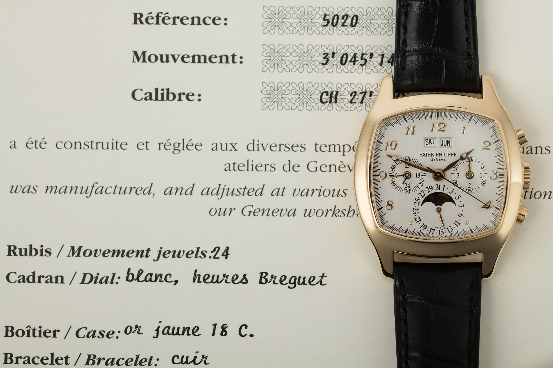 ref 5020J | Rare TV-Shape 'One of 200' | Patek Philippe Perpetual Calendar Chronograph