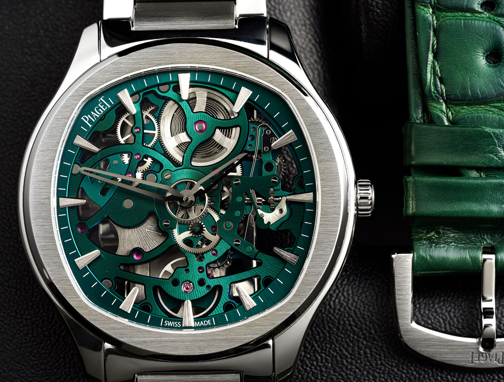 ref G0A47008 | Green Skeleton Dial | Piaget Polo