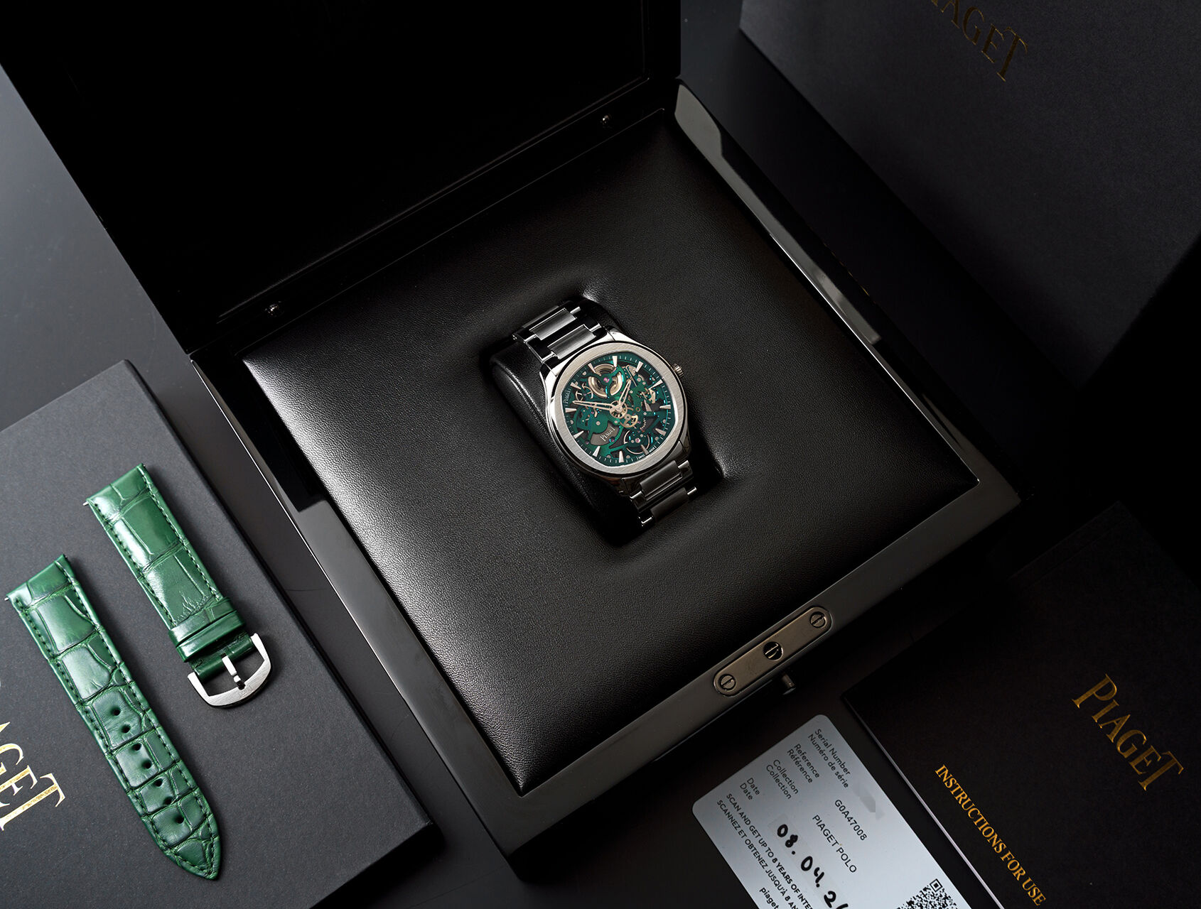 ref G0A47008 | Green Skeleton Dial | Piaget Polo