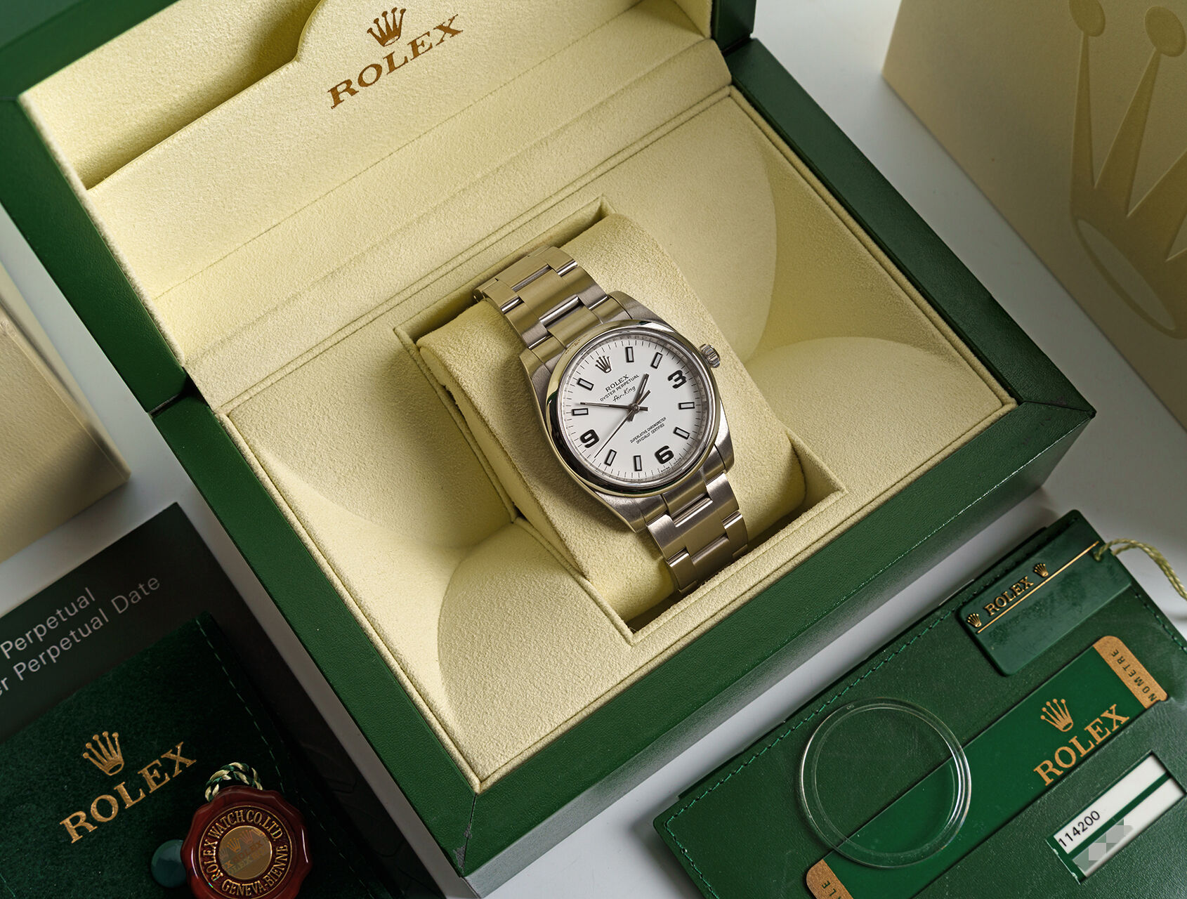 ref 114200 | 114200 - Box & Papers | Rolex Air-King