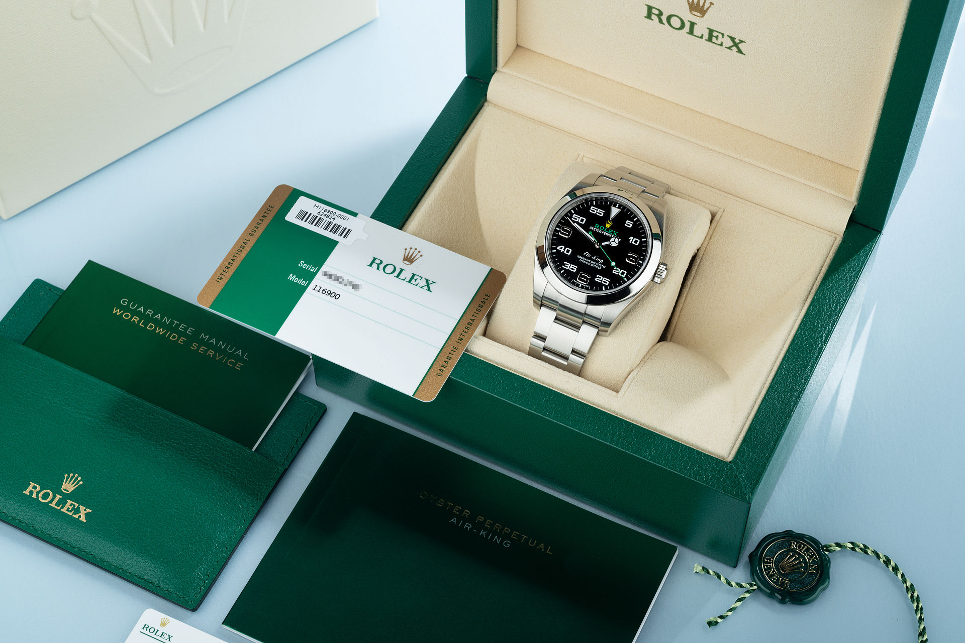 ref 116900 | 'Bloodhound Dial' Full Set | Rolex Air-King