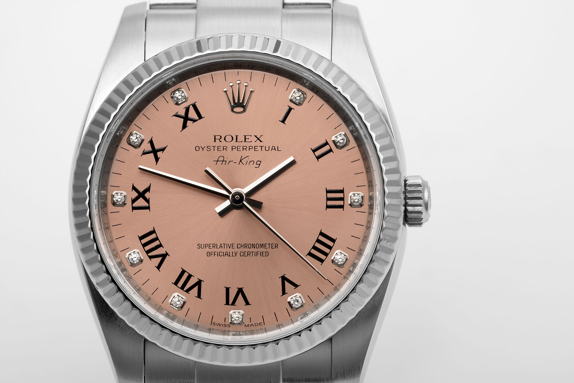 ref 114234 | 'Midi' White Gold Bezel | Rolex Air-King