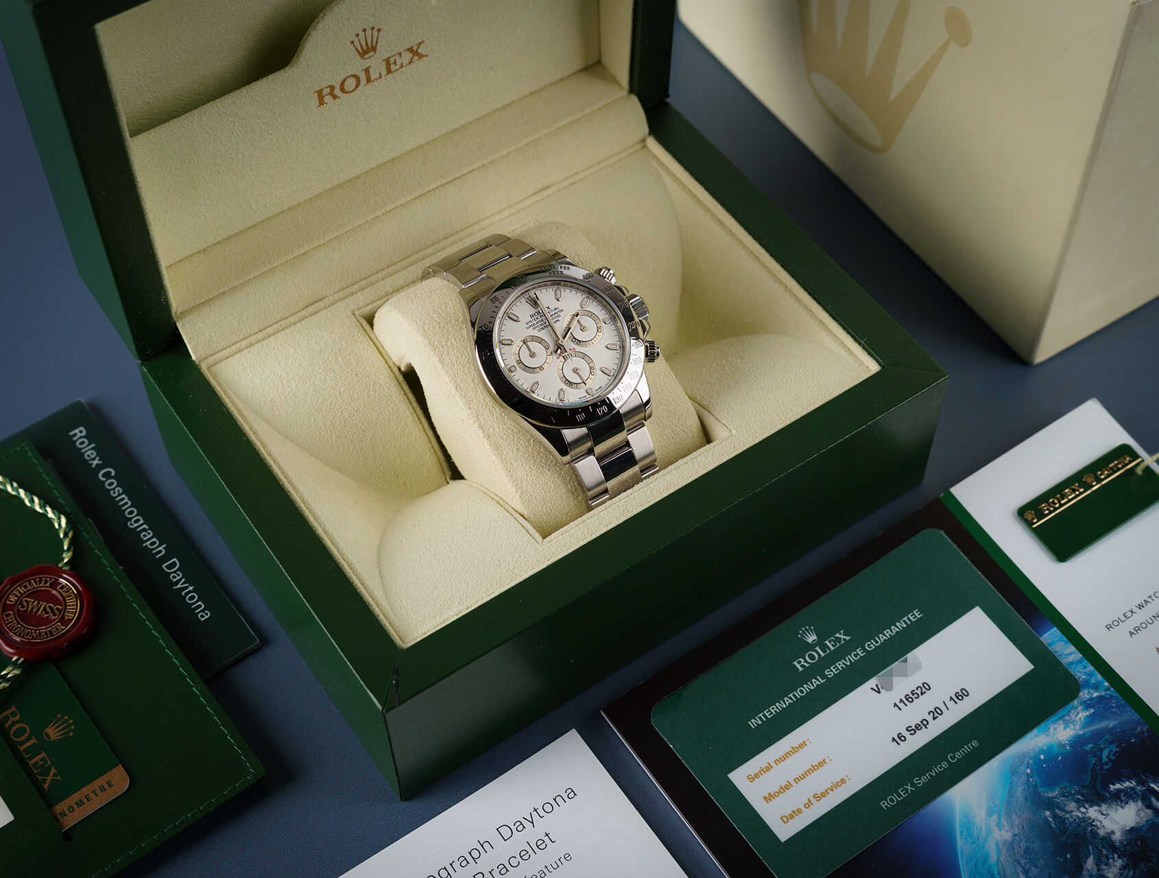 ref 116520 | 116520 - Box & Papers | Rolex Cosmograph Daytona