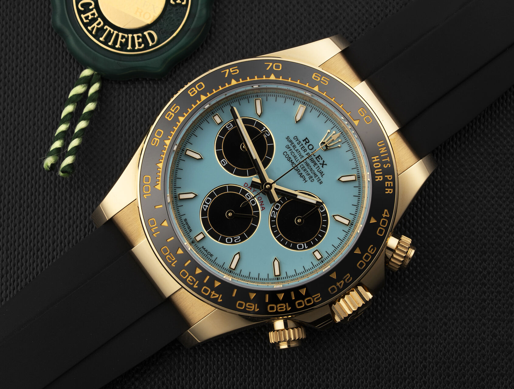 ref 126518LN | 126518LN - Turquoise 'Alcaraz' | Rolex Cosmograph Daytona