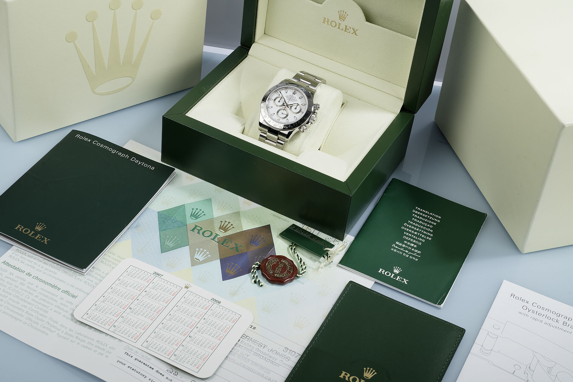 ref 116520 | Box and Certificate | Rolex Cosmograph Daytona