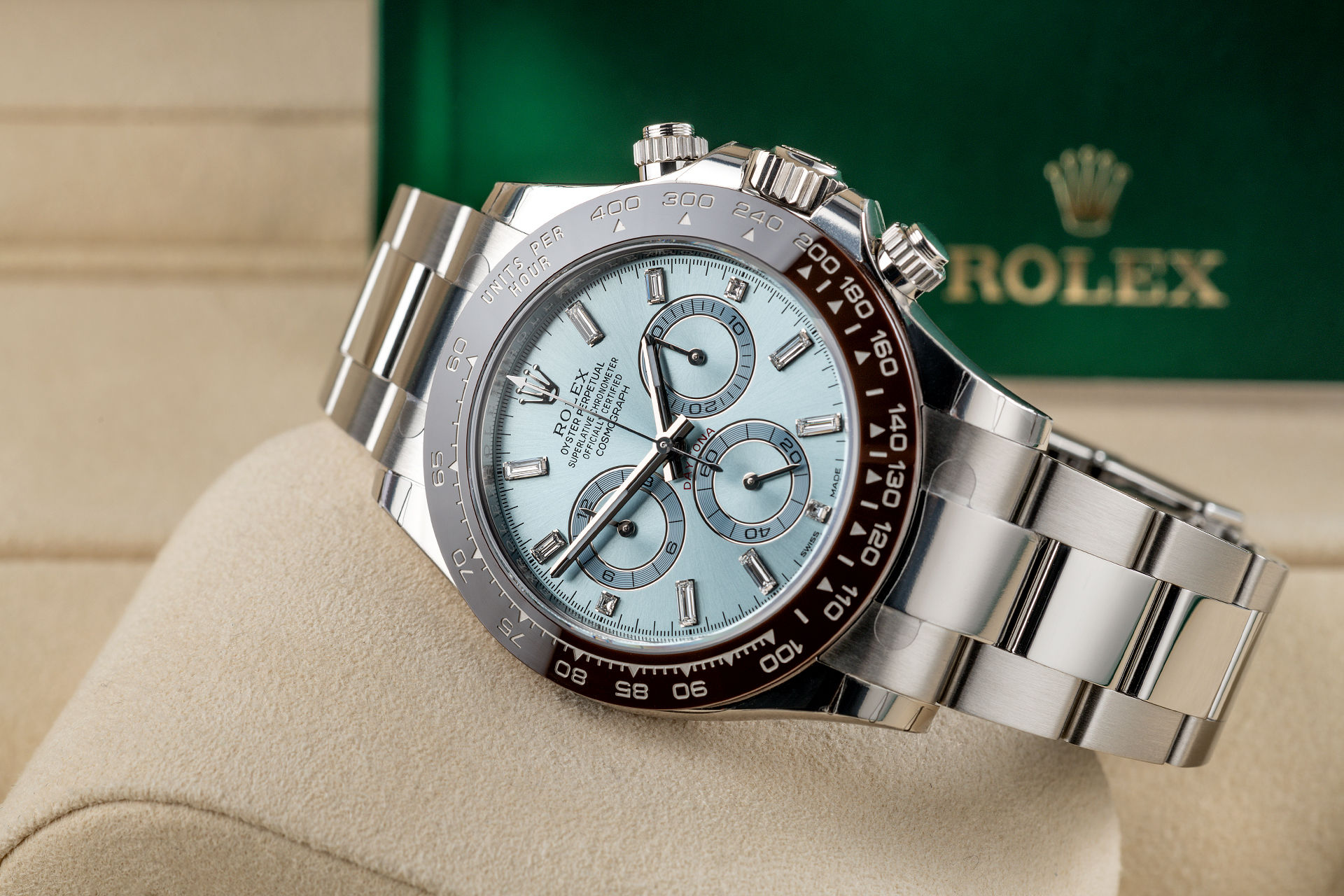 Rolex Daytona Platinum Baguette Diamond 2024 favors