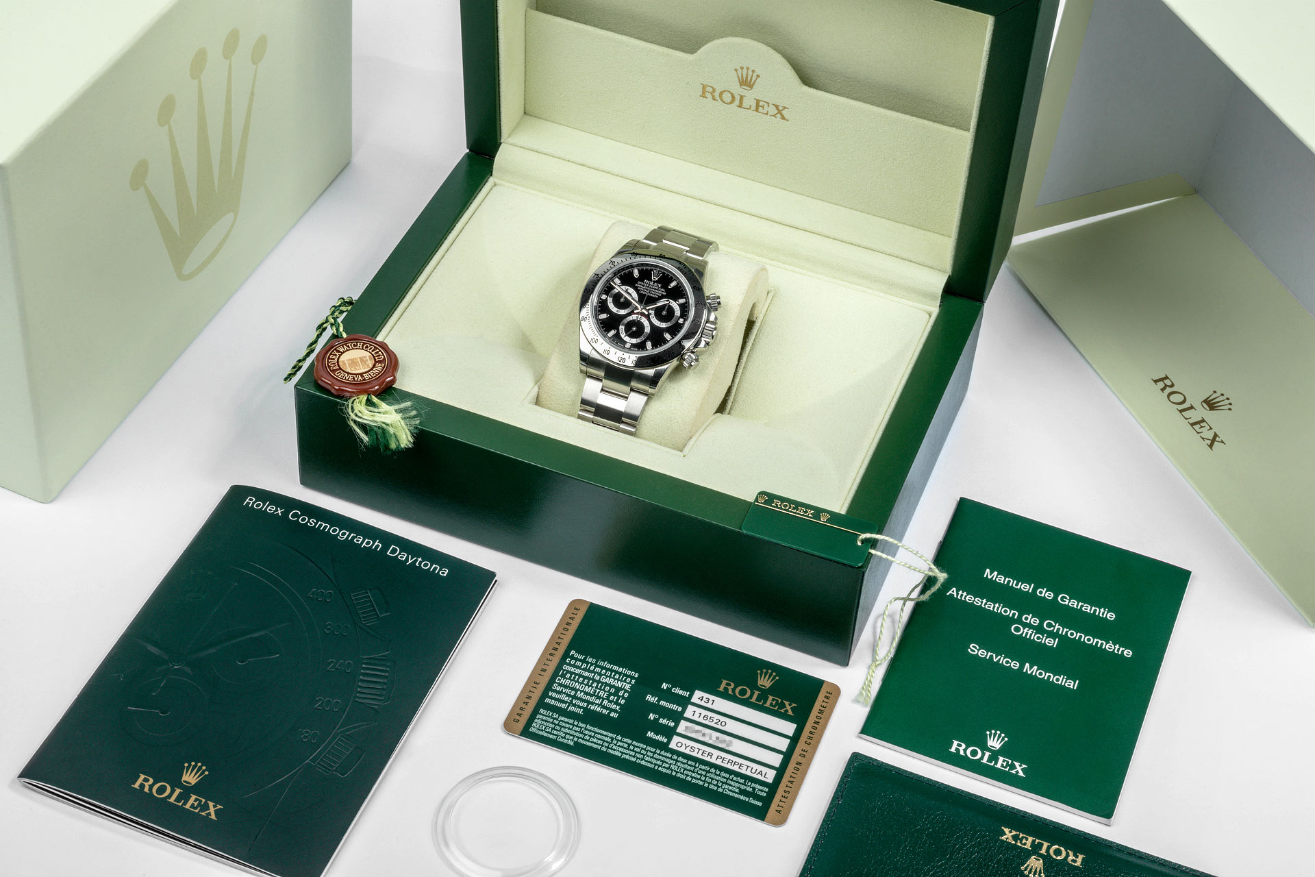 ref 116520 | Chromalight 'Box & Certificate' | Rolex Cosmograph Daytona