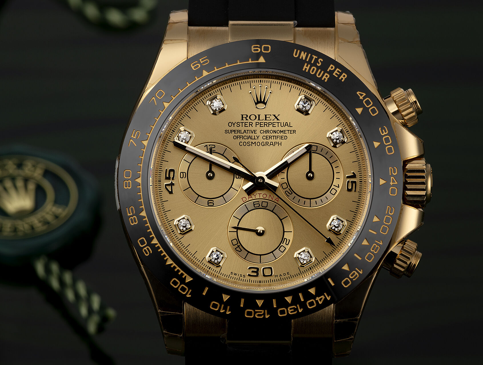 ref 116518LN | 116518LN - Diamond Dial | Rolex Cosmograph Daytona