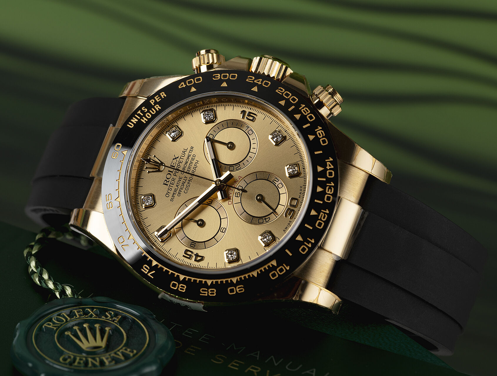 ref 116518LN | 116518LN - Diamond Dial | Rolex Cosmograph Daytona