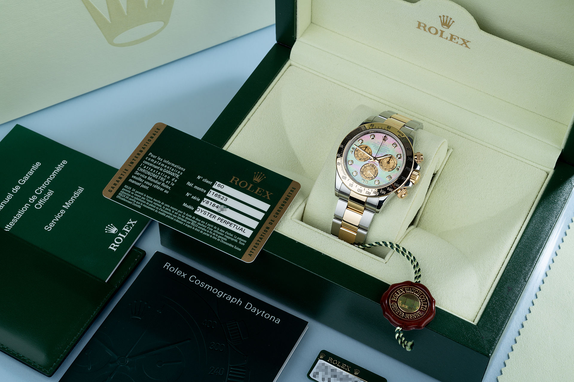 ref 116523 | 'Mother of Pearl & Crystal Dial' | Rolex Cosmograph Daytona