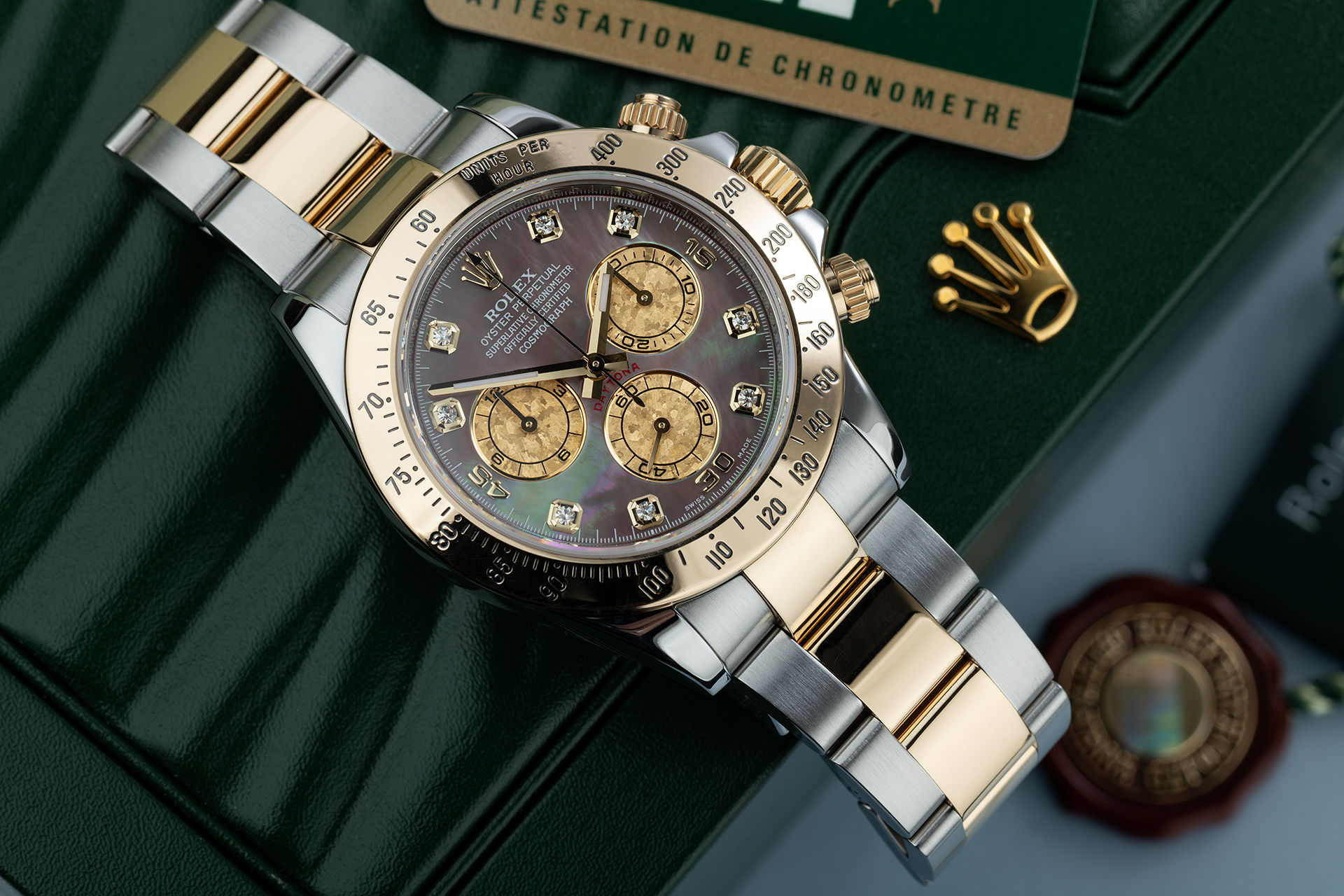 ref 116523 | 'Mother of Pearl & Crystal Dial' | Rolex Cosmograph Daytona